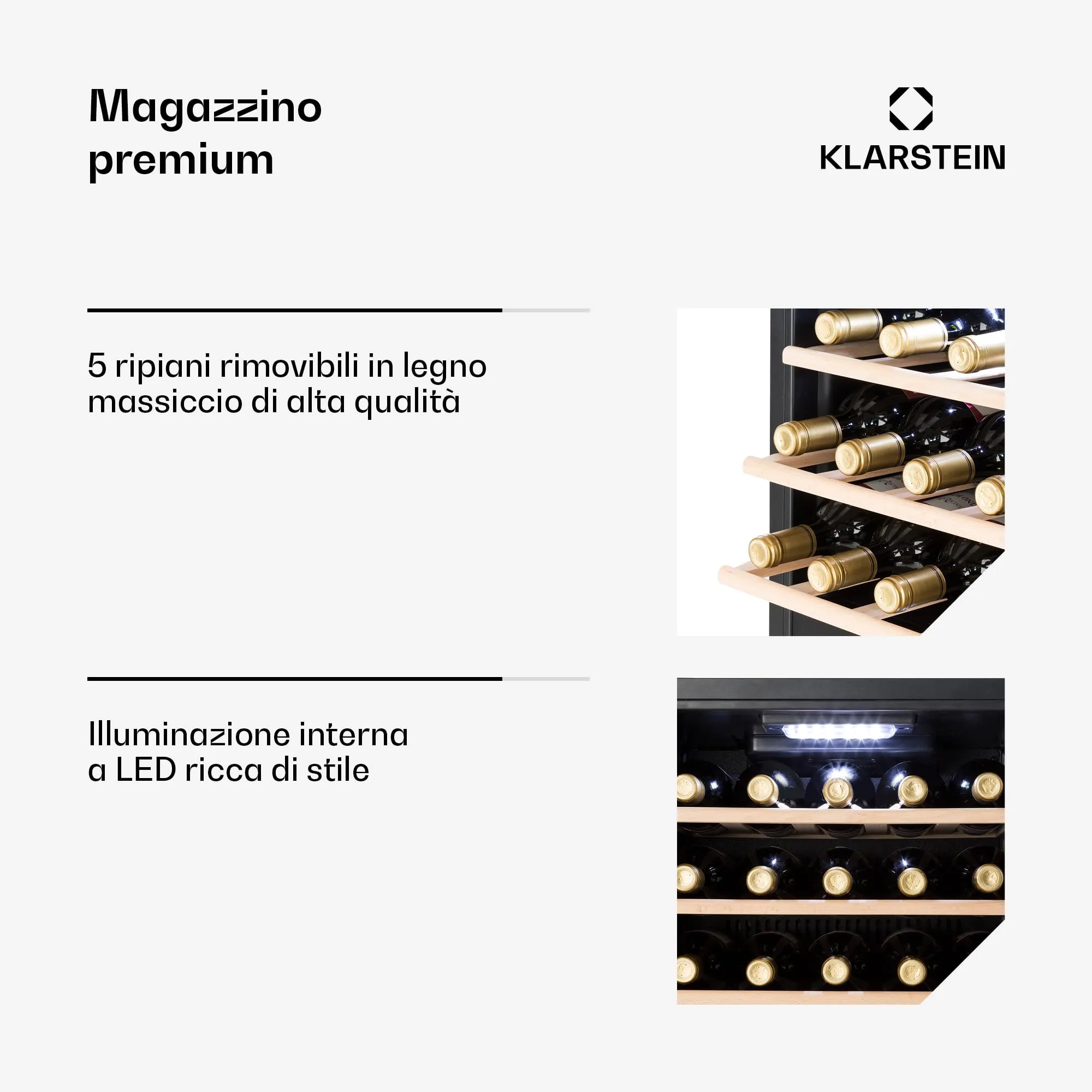 Klarstein Cantinetta Vino a Zona Doppia, 29 Bottiglie, 5-22°C - immagine 5