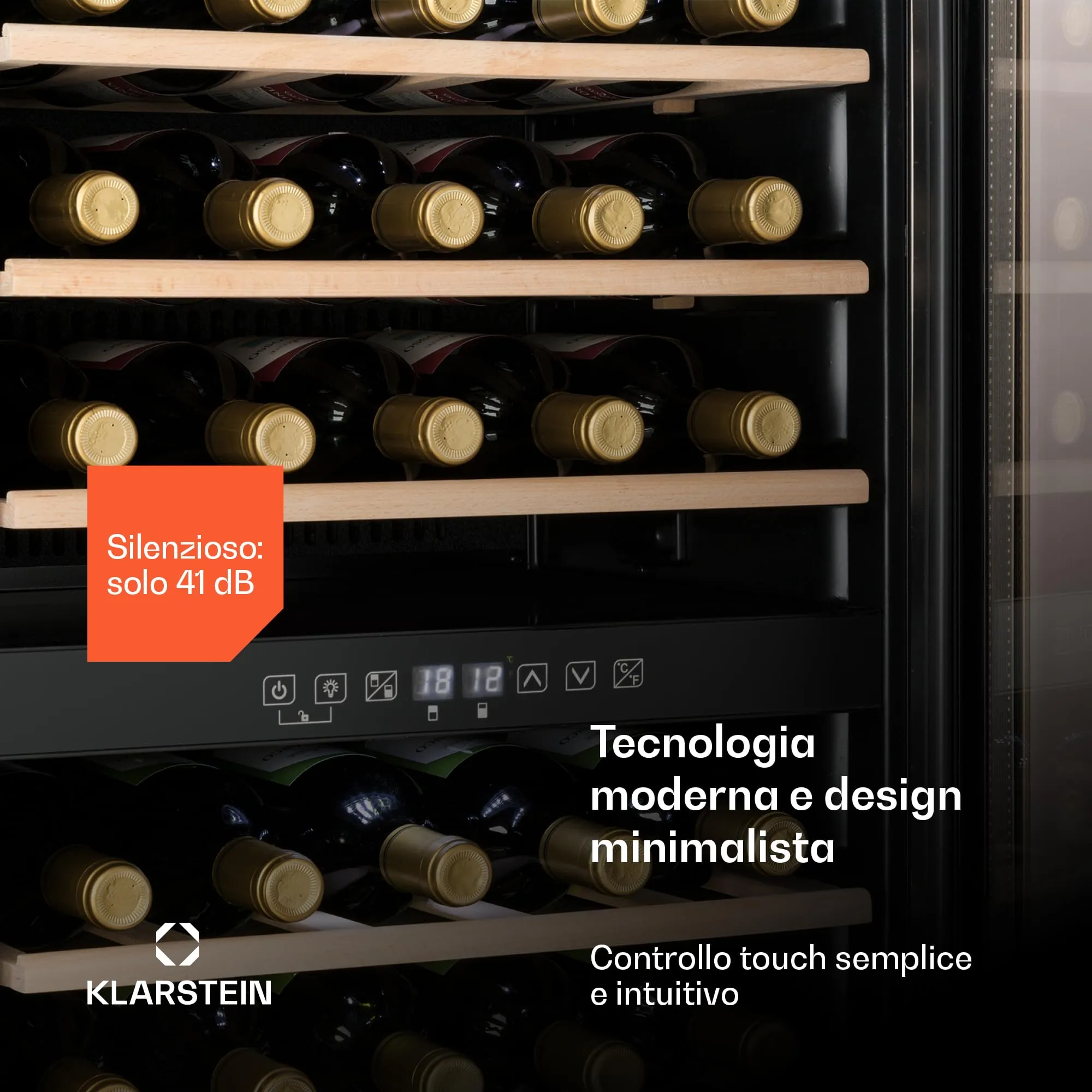 Klarstein Cantinetta Vino a Zona Doppia, 29 Bottiglie, 5-22°C - immagine 6