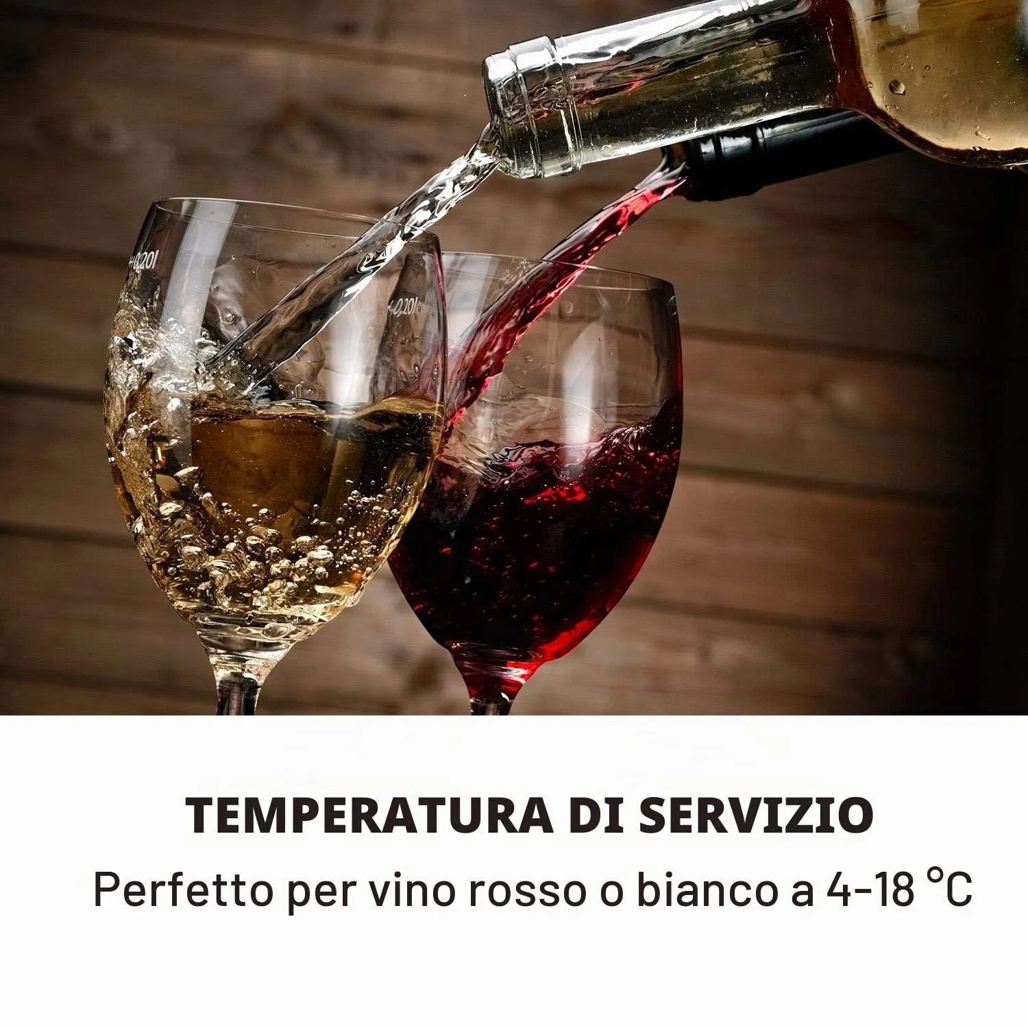 Klarstein Cantinetta Vino Refrigerata a Zona Singola, 4-18°C, 19 Bottiglie - immagine 4
