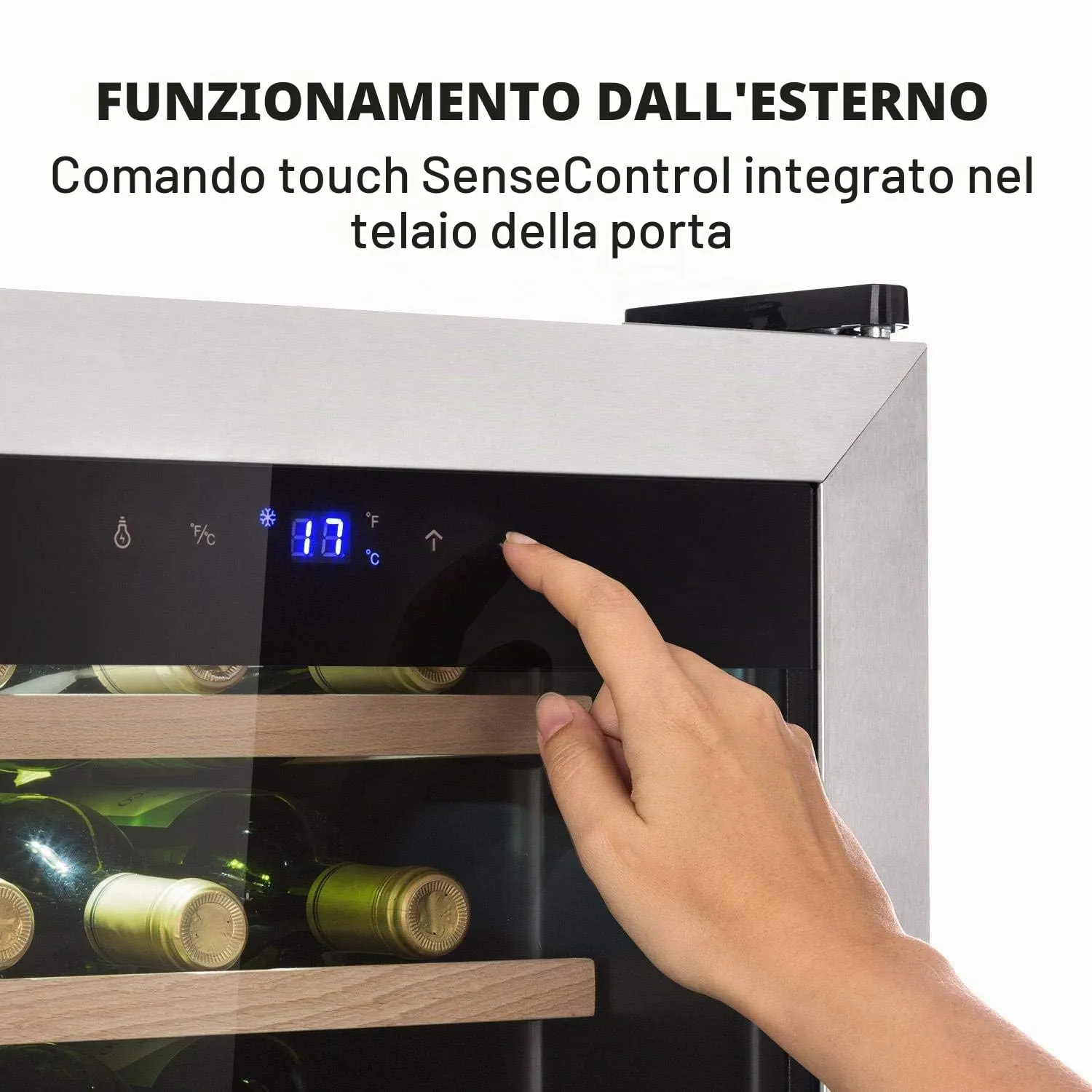 Klarstein Cantinetta Vino Refrigerata a Zona Singola, 4-18°C, 19 Bottiglie - immagine 6