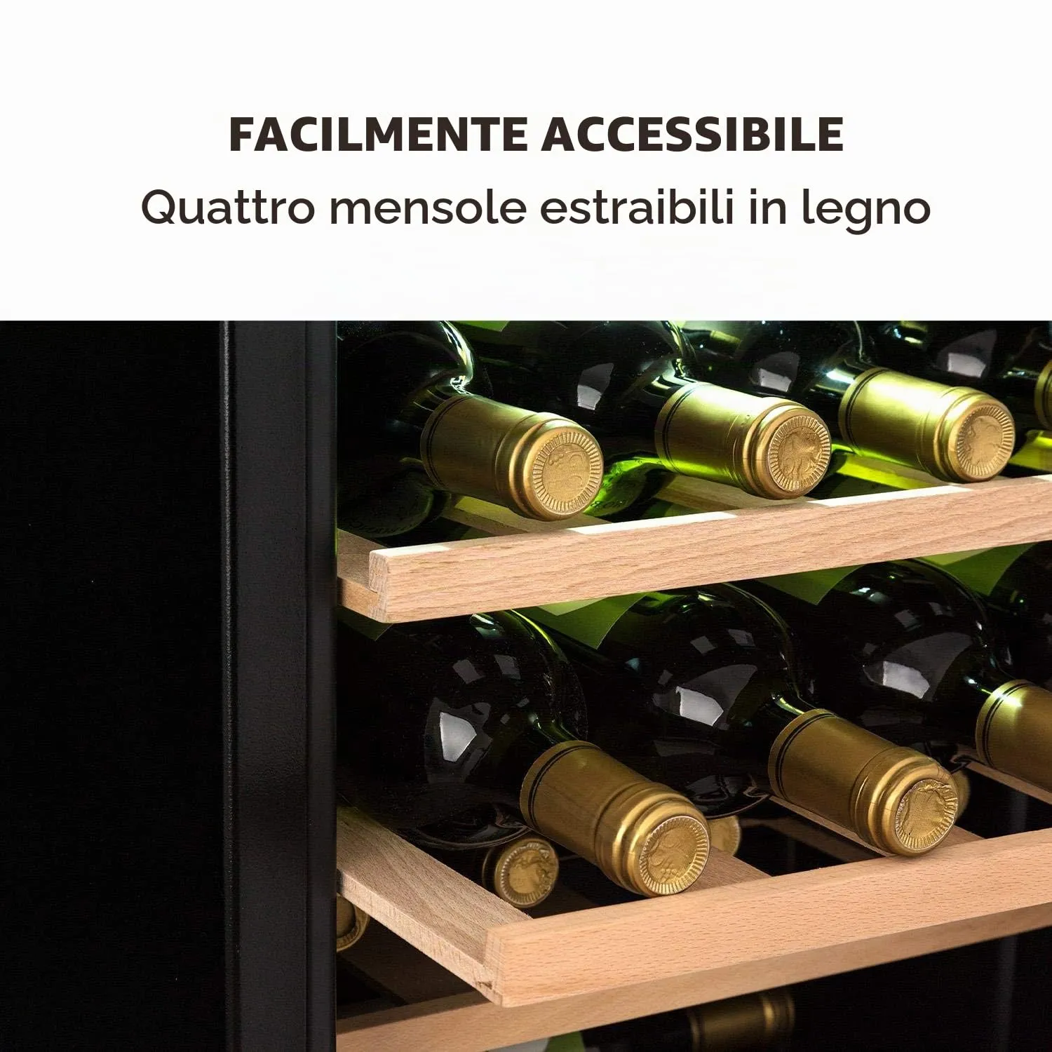 Klarstein Cantinetta Vino Refrigerata a Zona Singola, 4-18°C, 19 Bottiglie - immagine 7