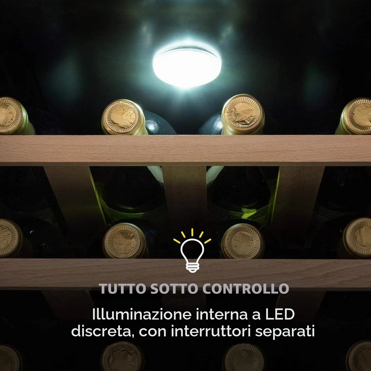 Klarstein Cantinetta Vino Refrigerata a Zona Singola, 4-18°C, 19 Bottiglie - immagine 8