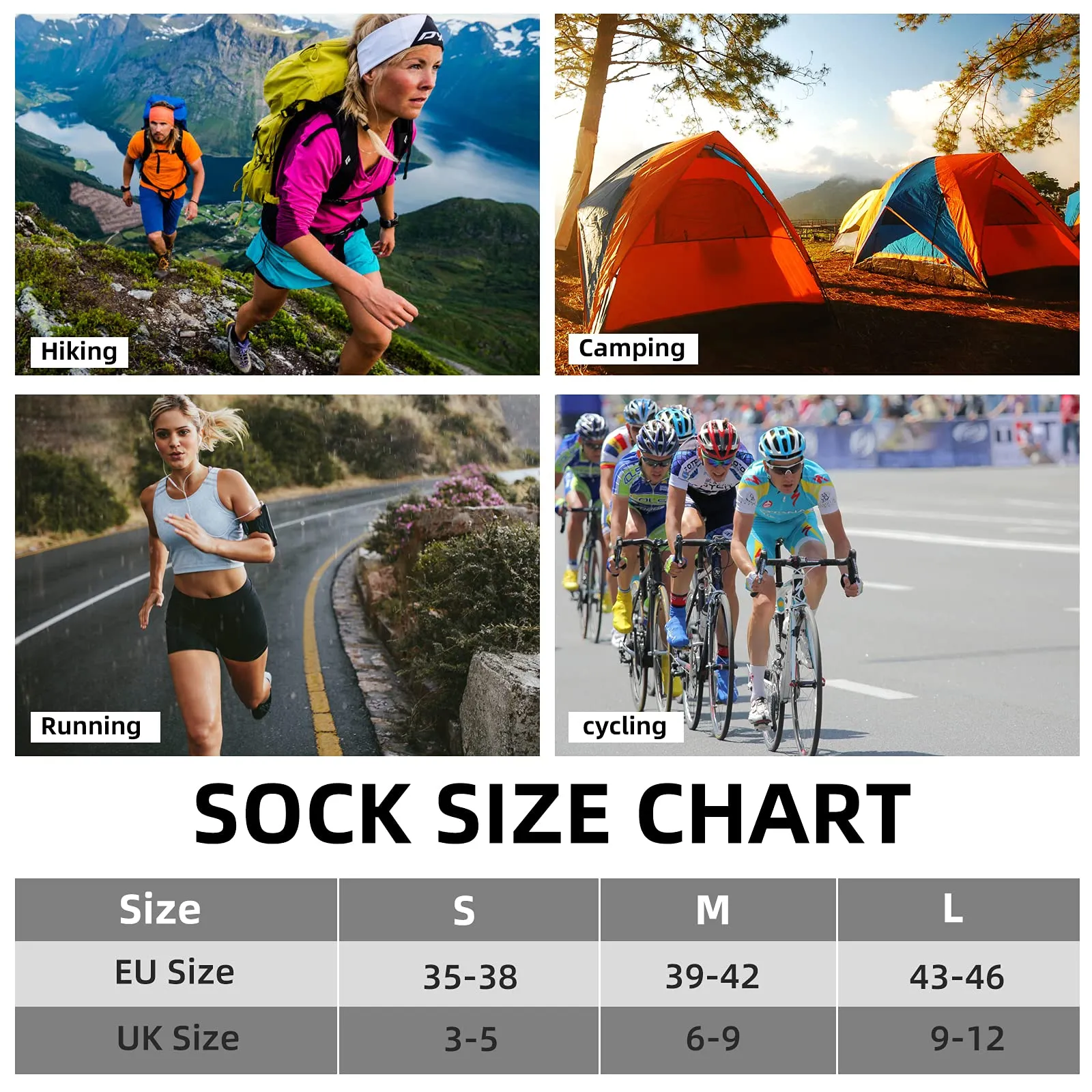 BUDERMMY Calze Uomo Traspiranti Ammortizzate per Sport, Running e Lavoro, 6 Paia, Nero, 39-42 - immagine 7