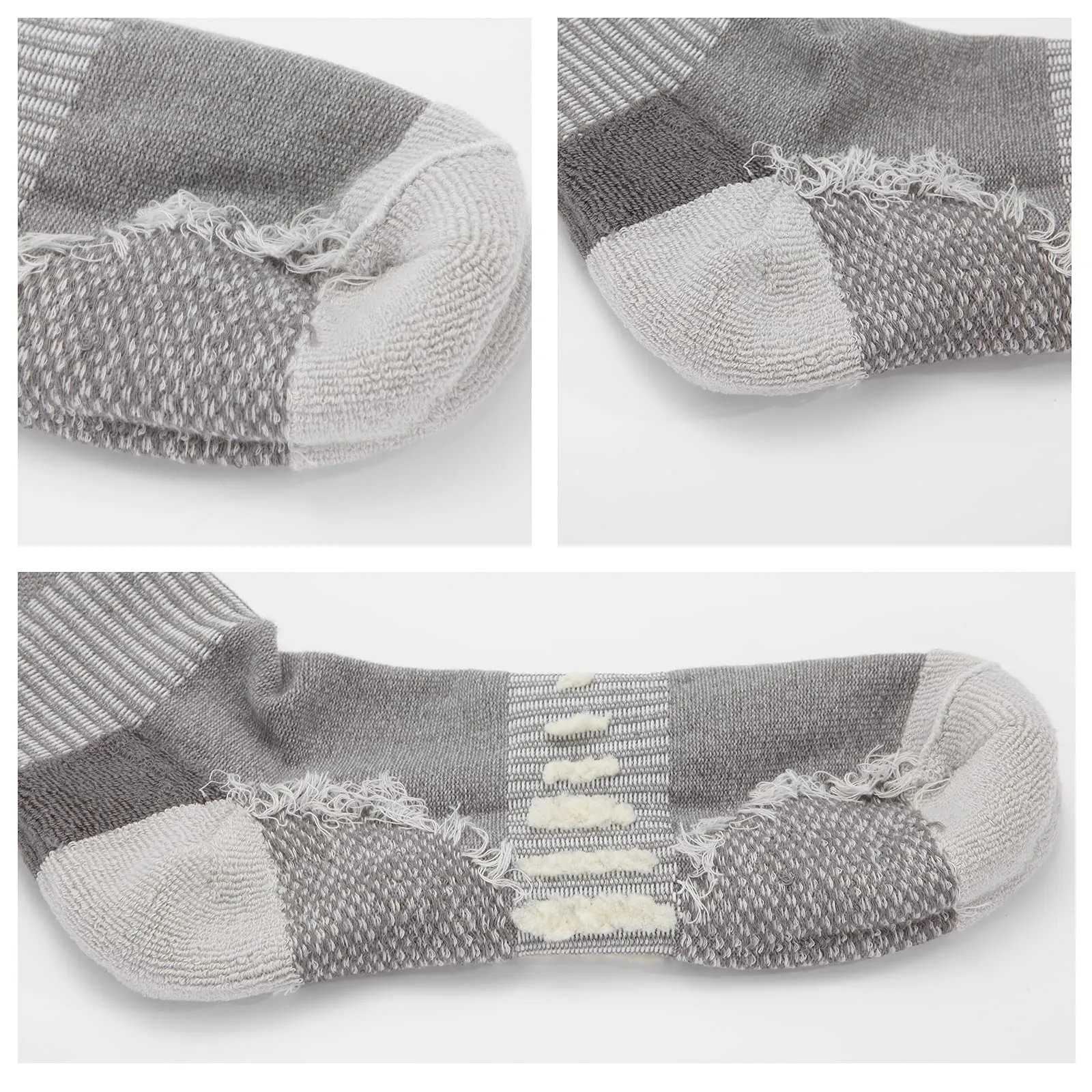 BUDERMMY Calze Uomo Traspiranti Ammortizzate per Sport Running Lavoro e Trekking, Nero, 6 Paia, 43-46 - immagine 4