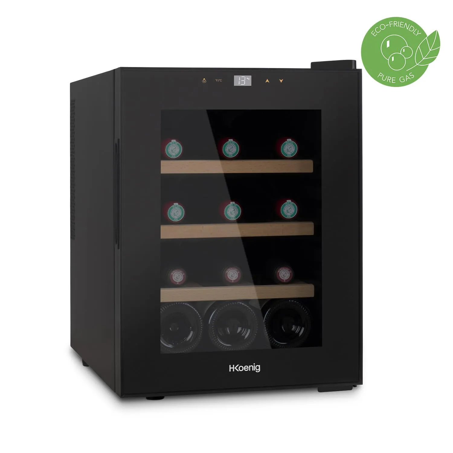 H.Koenig Cantinetta da vino AGE12, 12 Bottiglie, 31L, Temperatura Regolabile, Pannello di Controllo Touch - immagine 2