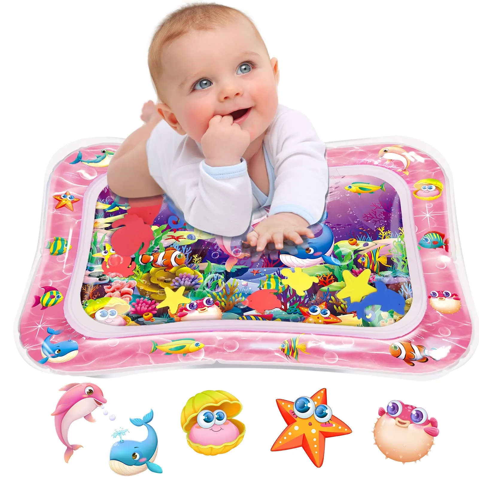 Infinno Tappetino d'Acqua per Bambini 3-9 Mesi, 66 x 50 cm, Rosso - immagine 1