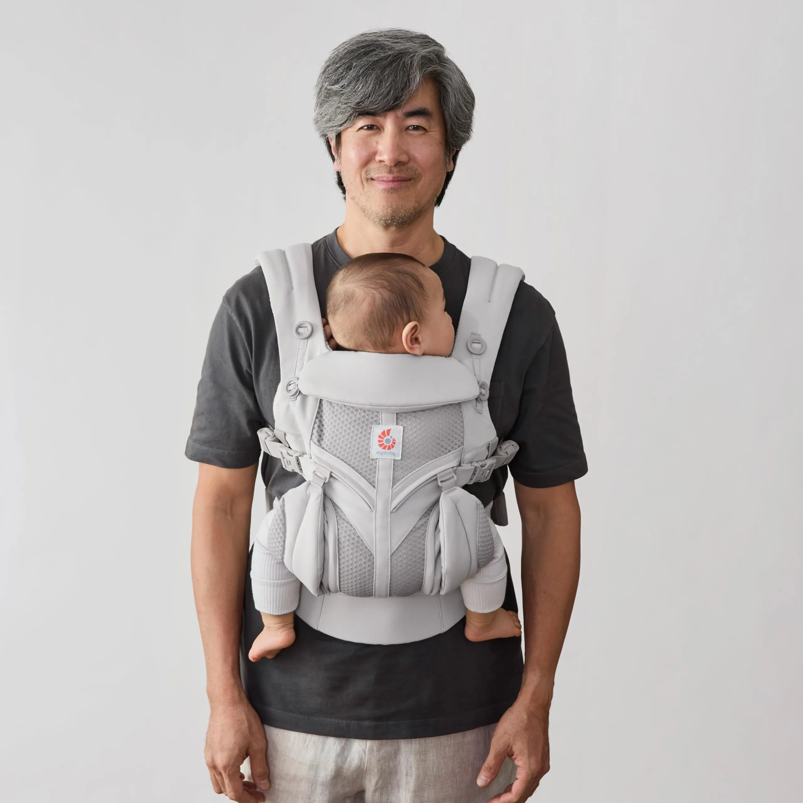 Ergobaby Omni 360 Cool Air Mesh Marsupio Ergonomico 0-36 Mesi, 4-in-1, Pearl Grey - immagine 2