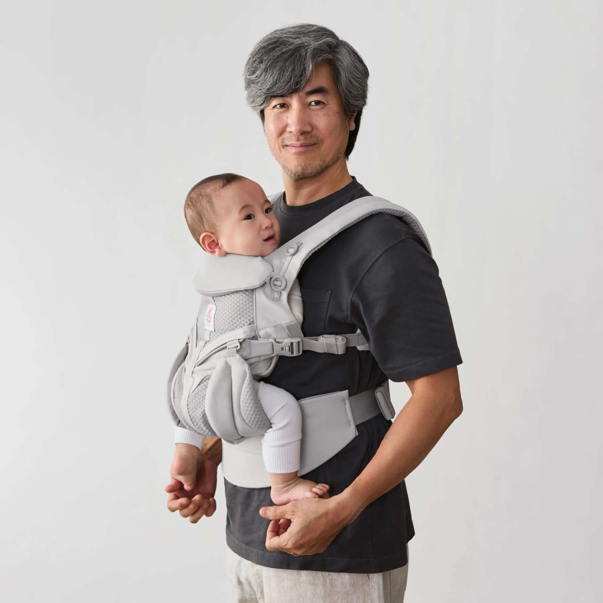 Ergobaby Omni 360 Cool Air Mesh Marsupio Ergonomico 0-36 Mesi, 4-in-1, Pearl Grey - immagine 9