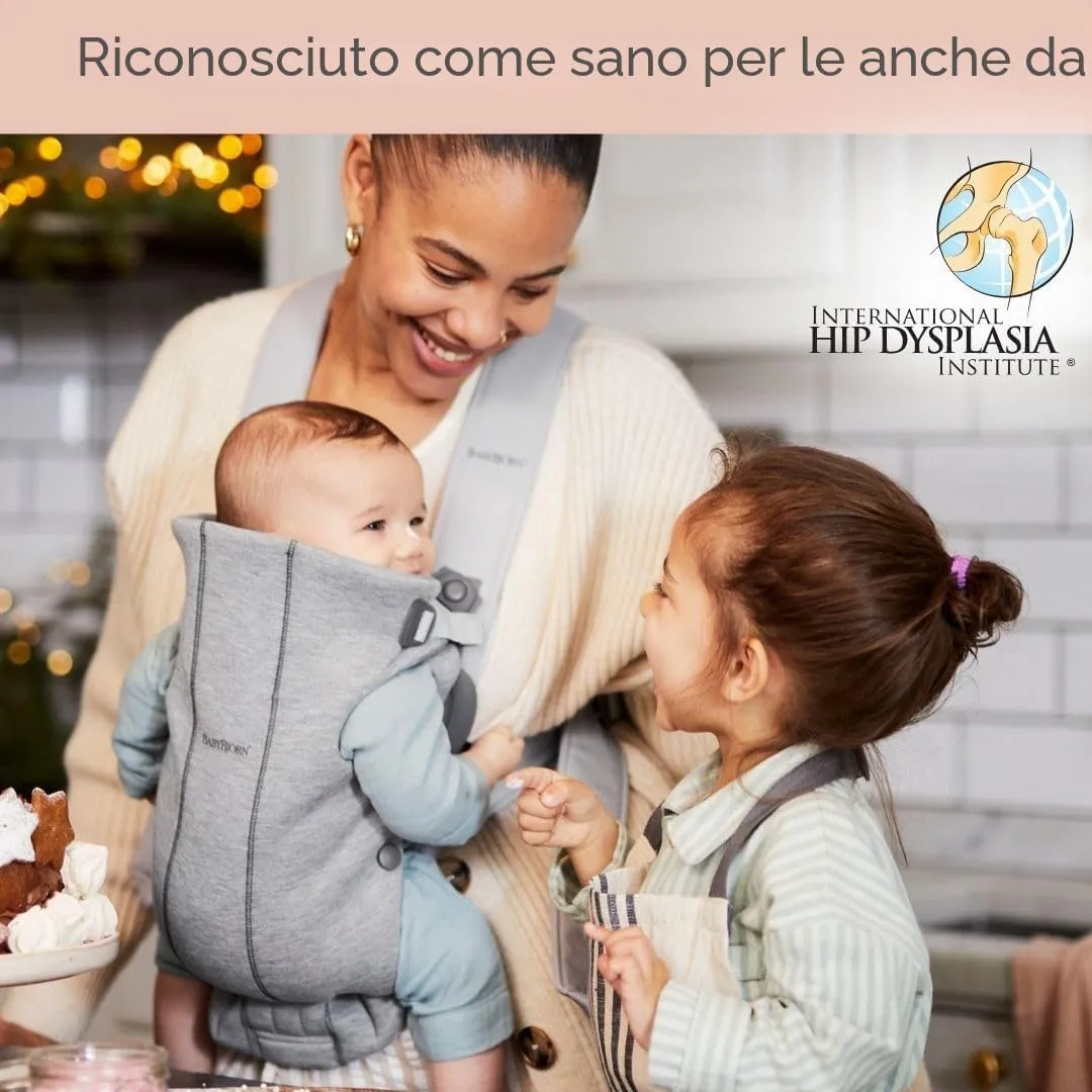 BabyBjörn Marsupio Mini, 3D Jersey, Grigio Chiaro - immagine 2