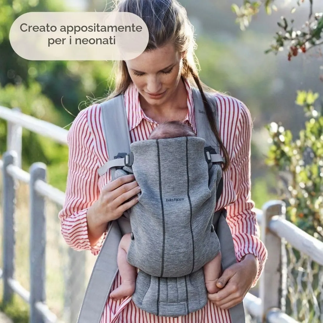 BabyBjörn Marsupio Mini, 3D Jersey, Grigio Chiaro - immagine 5