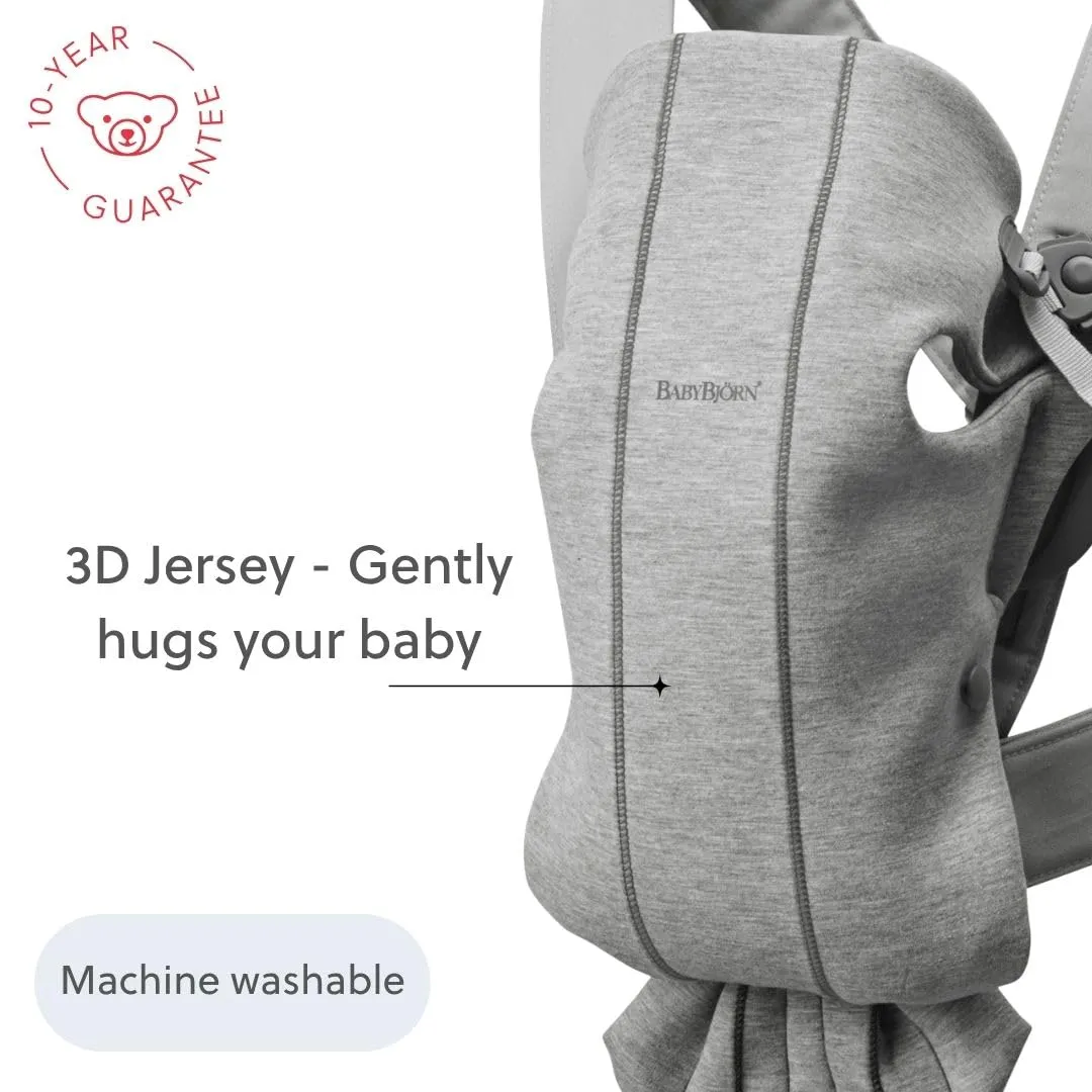 BabyBjörn Marsupio Mini, 3D Jersey, Grigio Chiaro - immagine 6