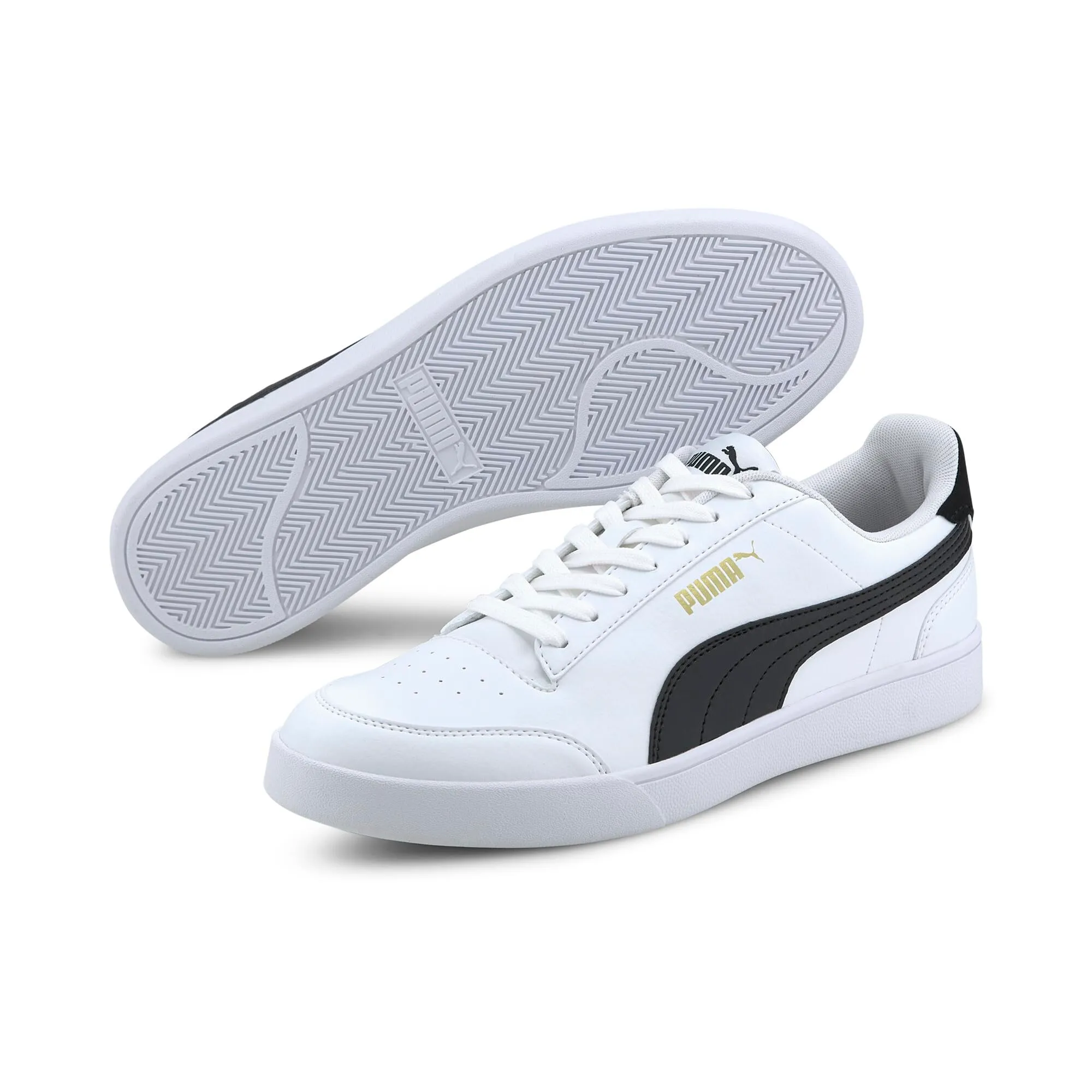 PUMA Shuffle Sneakers, Puma White-Puma Black-Puma Team Gold, 37 EU - immagine 2