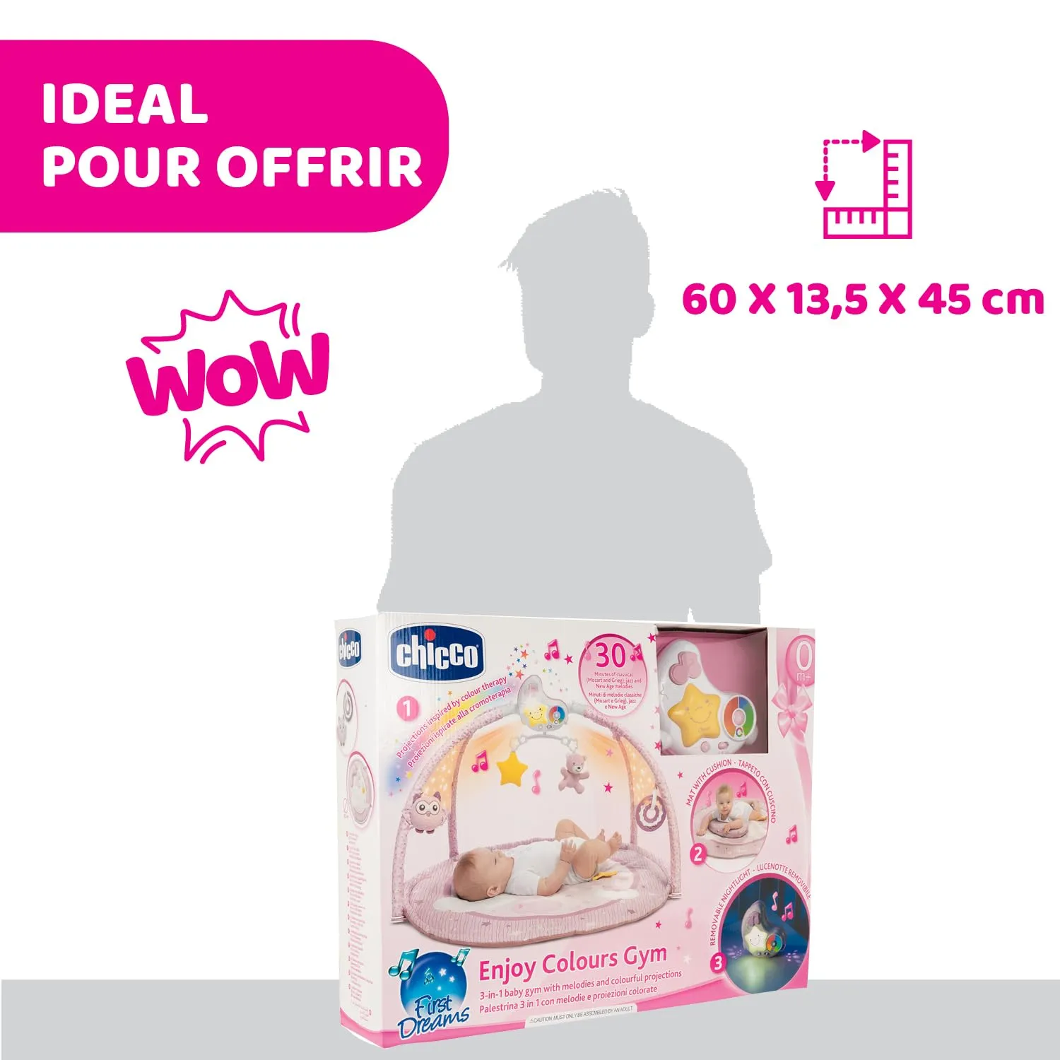 Chicco Palestrina dei Colori Rosa 3in1 Multifunzione Elettronica con Tappeto, Proiettore Stelle e Luce Notturna - immagine 10