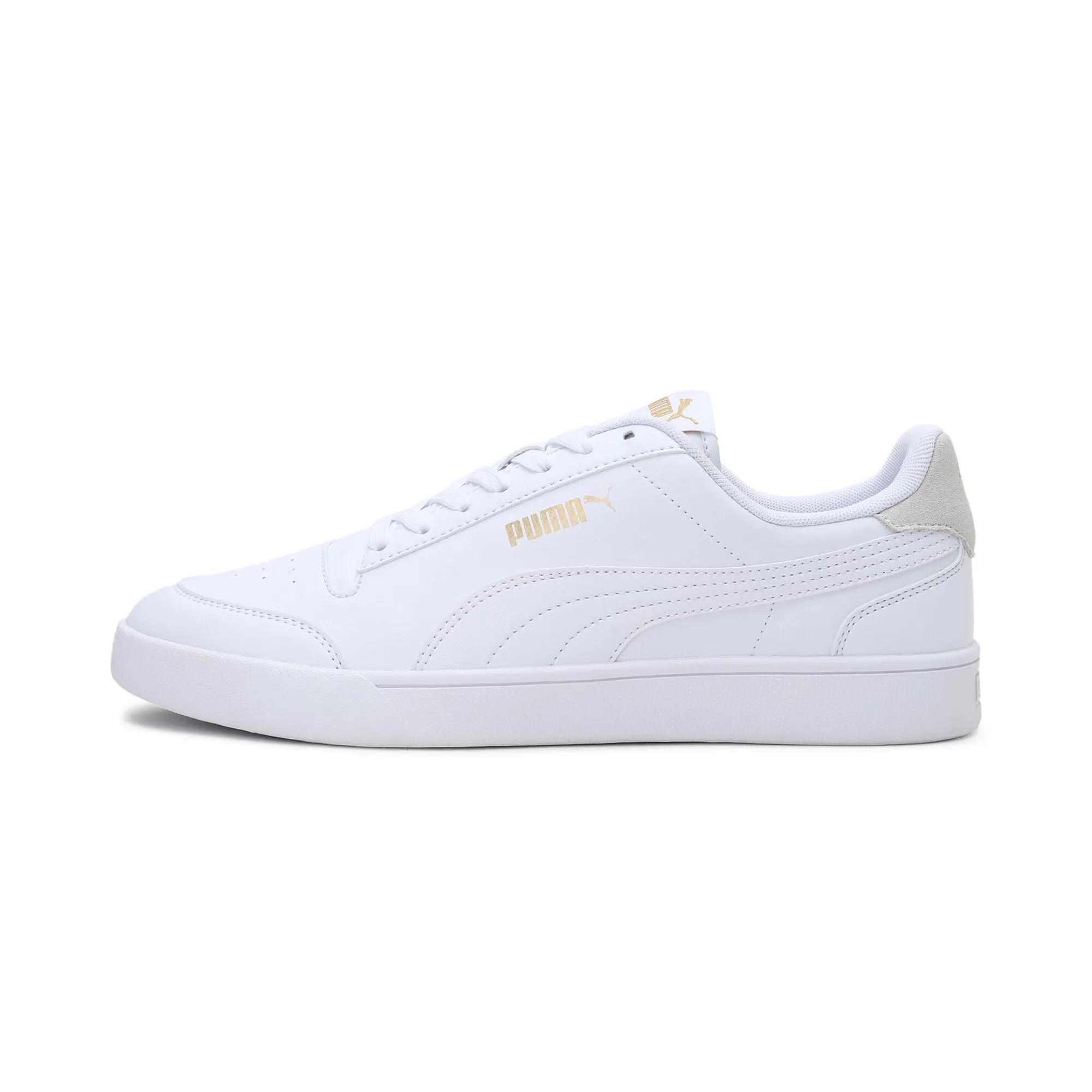 PUMA Shuffle Sneakers, Puma White-Puma White-Puma Team Gold, 38.5 EU - immagine 1