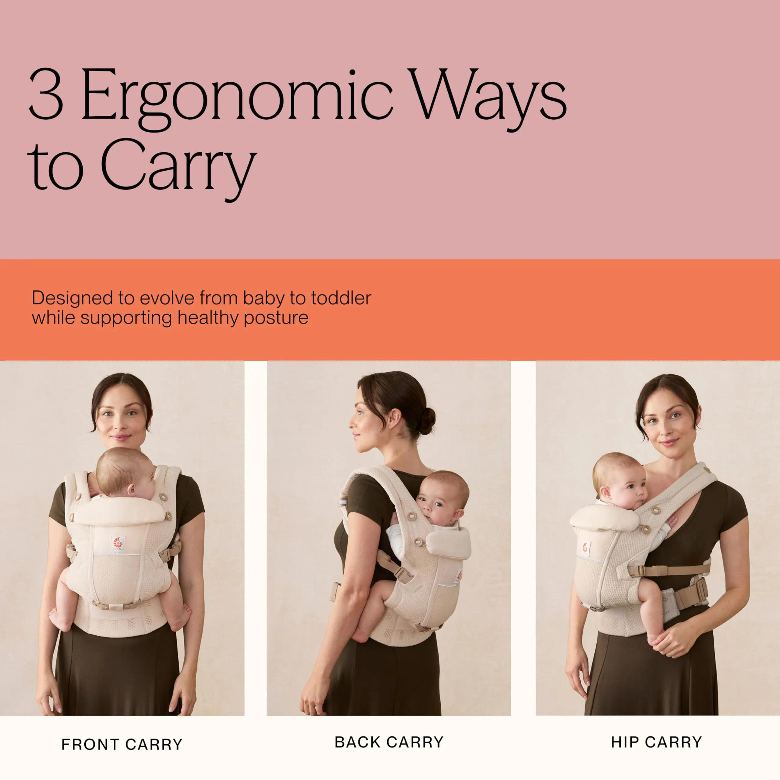 Ergobaby Adapt Marsupio per neonati e bambini 0-48 mesi - immagine 4