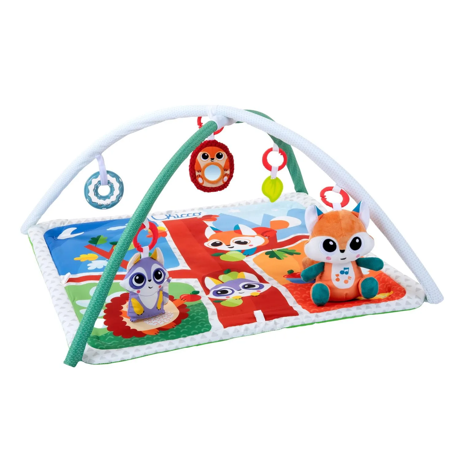 Chicco Tappeto con Archi Foresta Magica, Palestrina Multifunzione con 5 Pendenti Staccabili, Multicolore - immagine 1