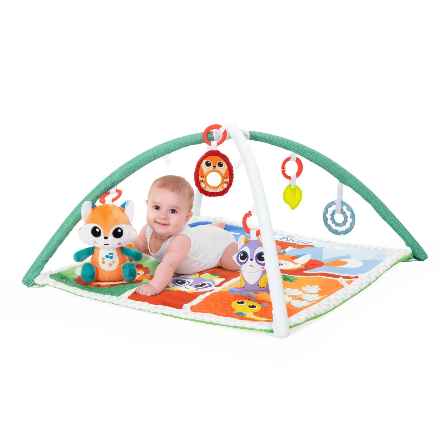 Chicco Tappeto con Archi Foresta Magica, Palestrina Multifunzione con 5 Pendenti Staccabili, Multicolore - immagine 3