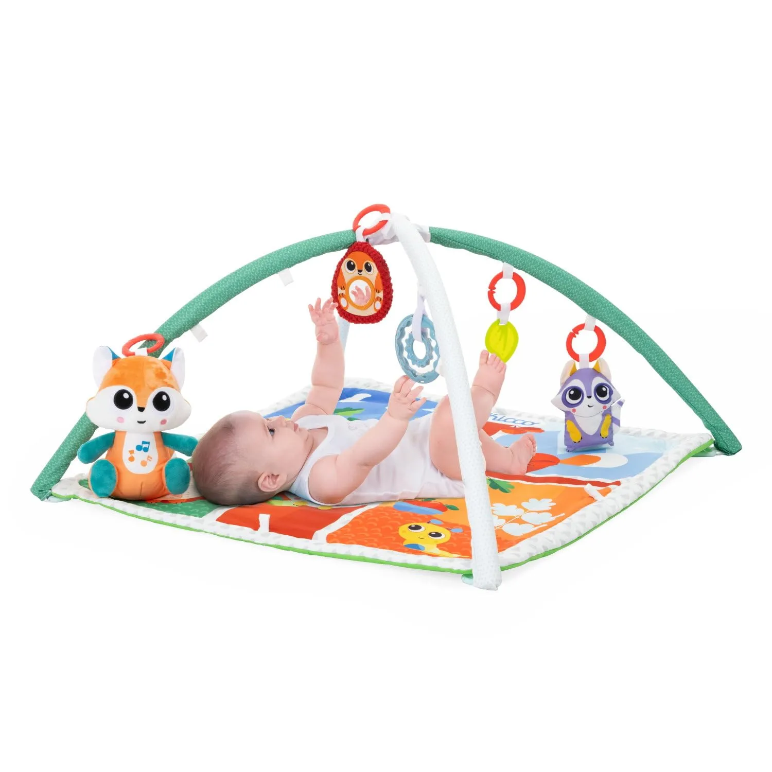 Chicco Tappeto con Archi Foresta Magica, Palestrina Multifunzione con 5 Pendenti Staccabili, Multicolore - immagine 4