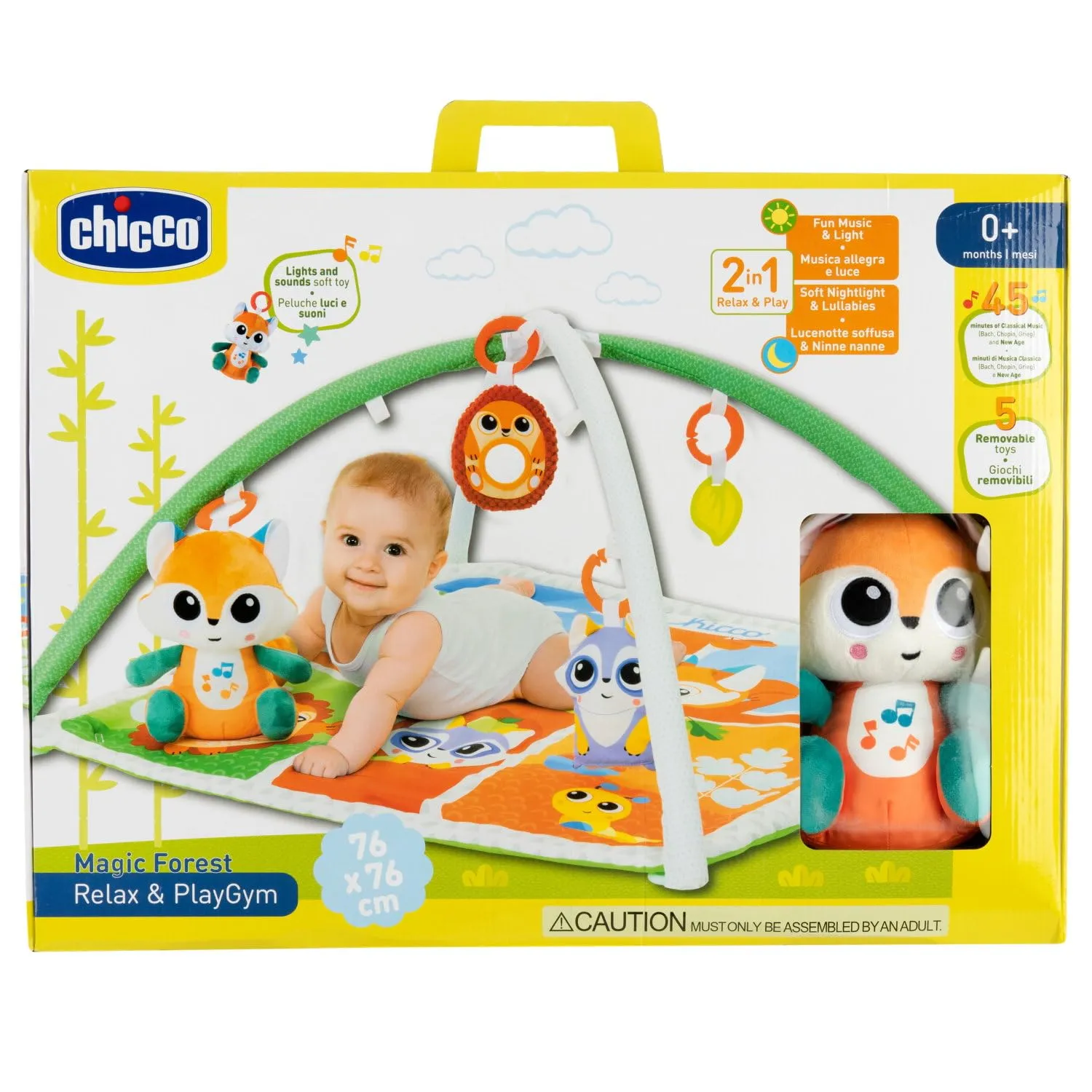 Chicco Tappeto con Archi Foresta Magica, Palestrina Multifunzione con 5 Pendenti Staccabili, Multicolore - immagine 7