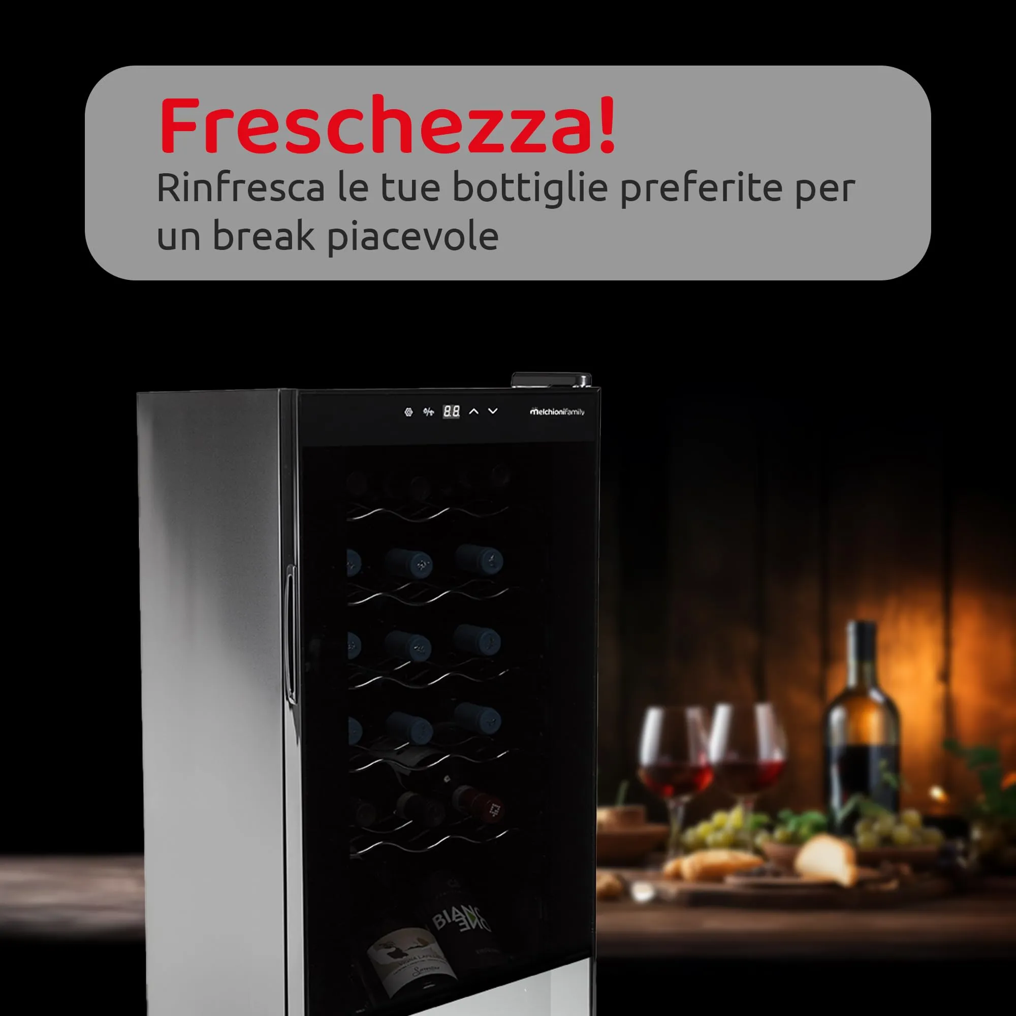 Melchioni Cantina Vino 18 Bottiglie, Nero - immagine 4