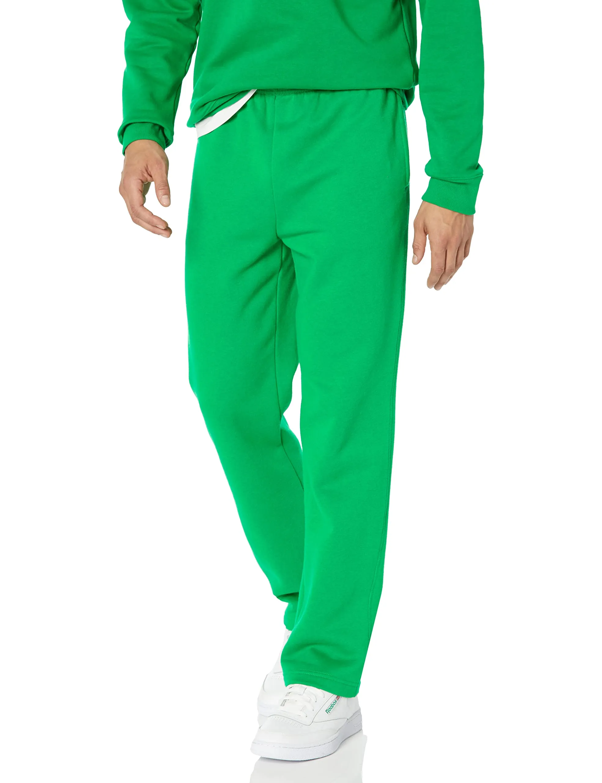 Amazon Essentials Pantaloni Sportivi in Pile con Fondo Aperto Uomo, Verde, XL - immagine 1