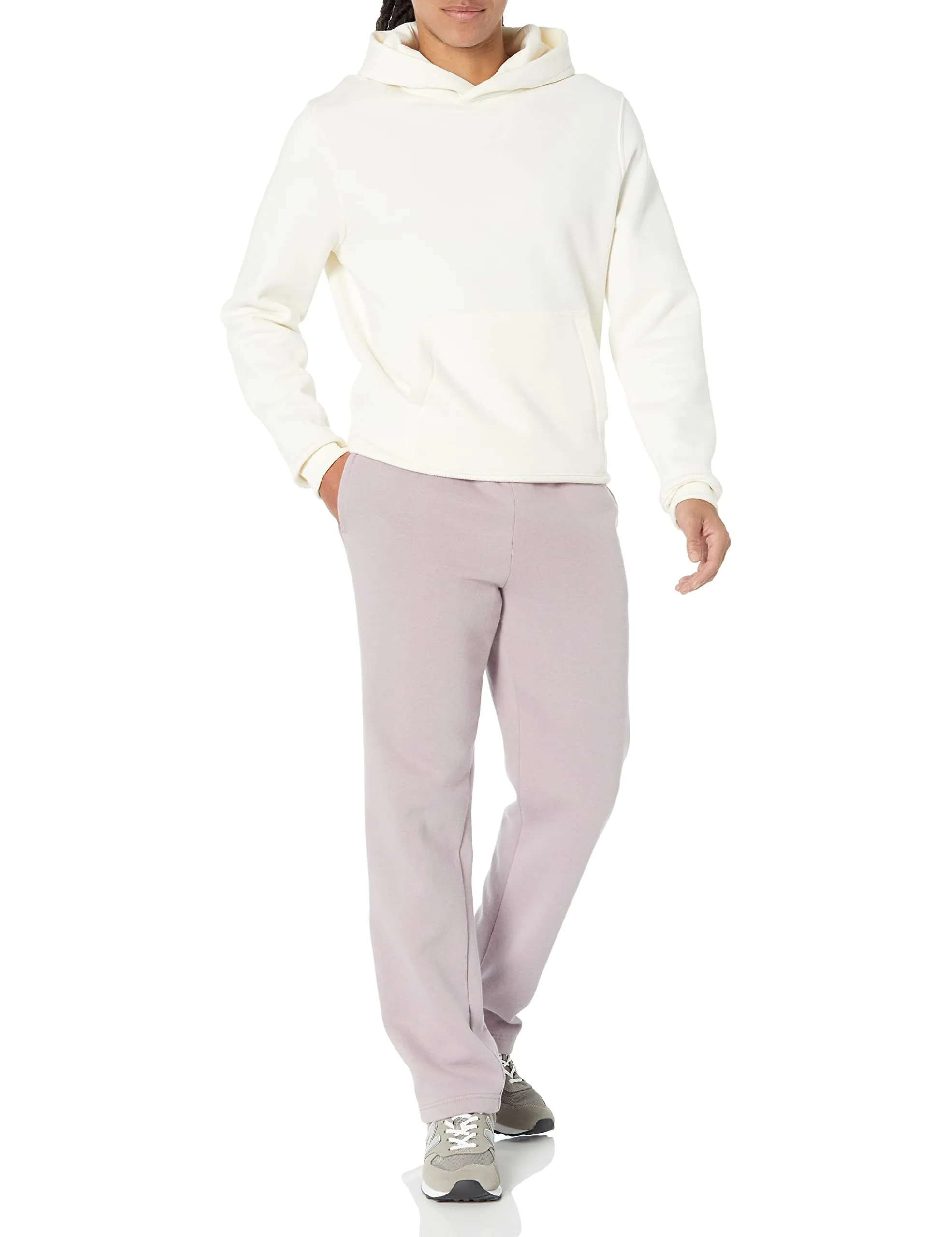 Amazon Essentials Pantaloni Sportivi in Pile con Fondo Aperto Uomo, Lilla Opaco, XL - immagine 5