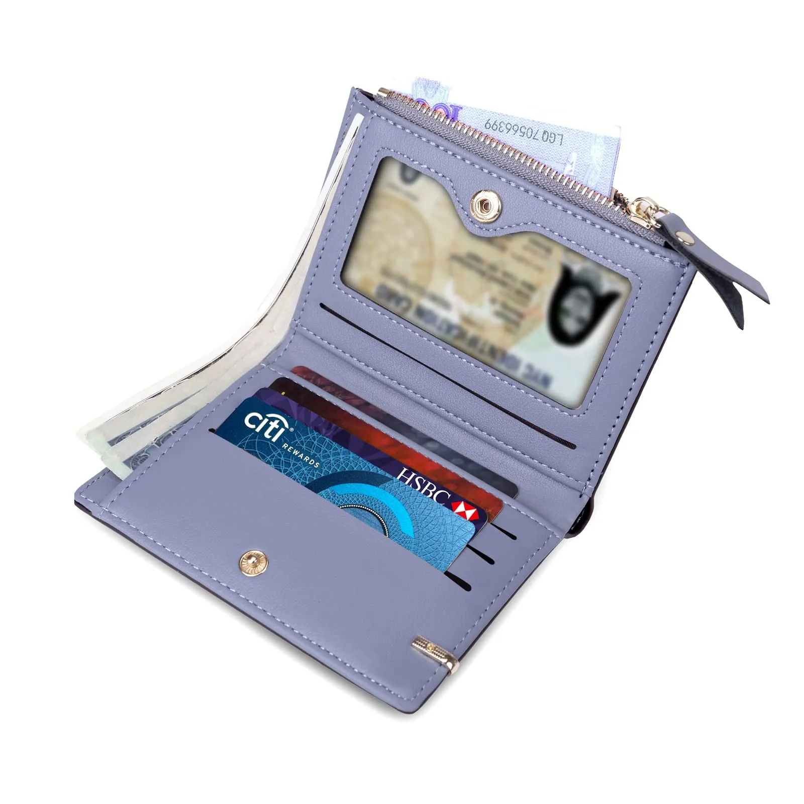 CHAOFANXI Portafoglio Donna in Pelle Sintetica, Blu - immagine 2