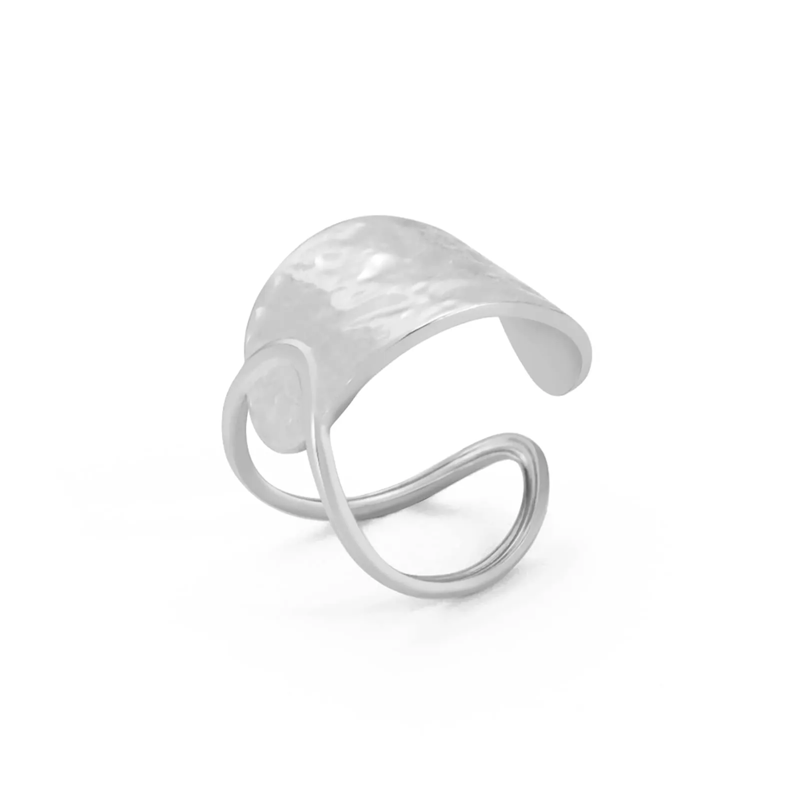 TEAMER Anello Labirinto di Vortici in Acciaio Inox Regolabile, Stile 2 - Argento - immagine 1