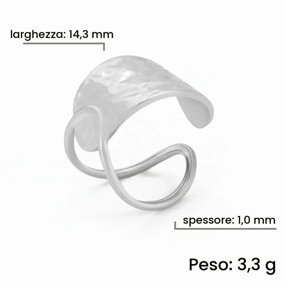 TEAMER Anello Labirinto di Vortici in Acciaio Inox Regolabile, Stile 2 - Argento - immagine 5