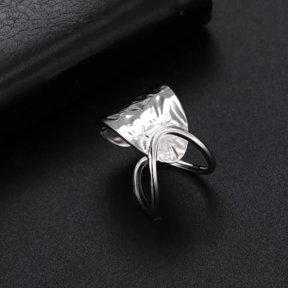 TEAMER Anello Labirinto di Vortici in Acciaio Inox Regolabile, Stile 2 - Argento - immagine 6