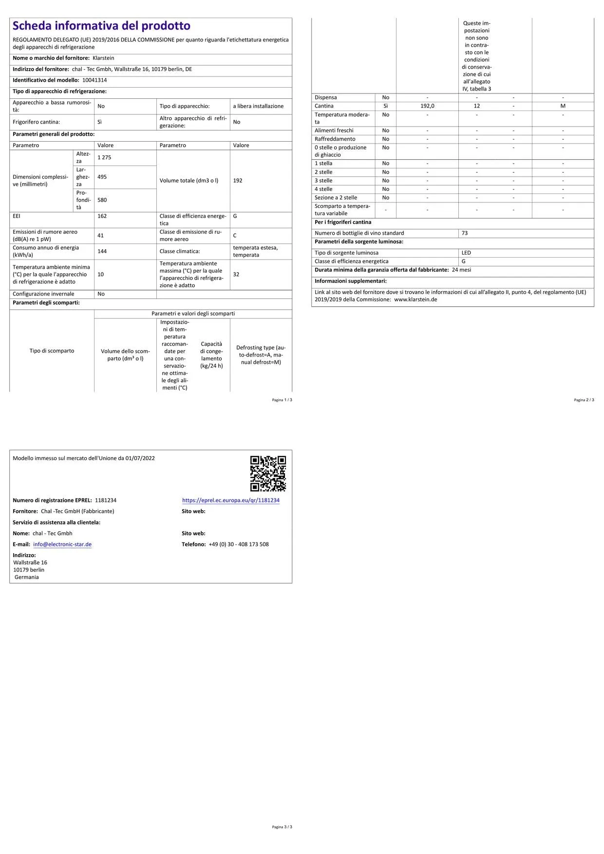 Klarstein Cantinetta Vino a Zona Doppia, 73 Bottiglie, 5-18°C - immagine 8