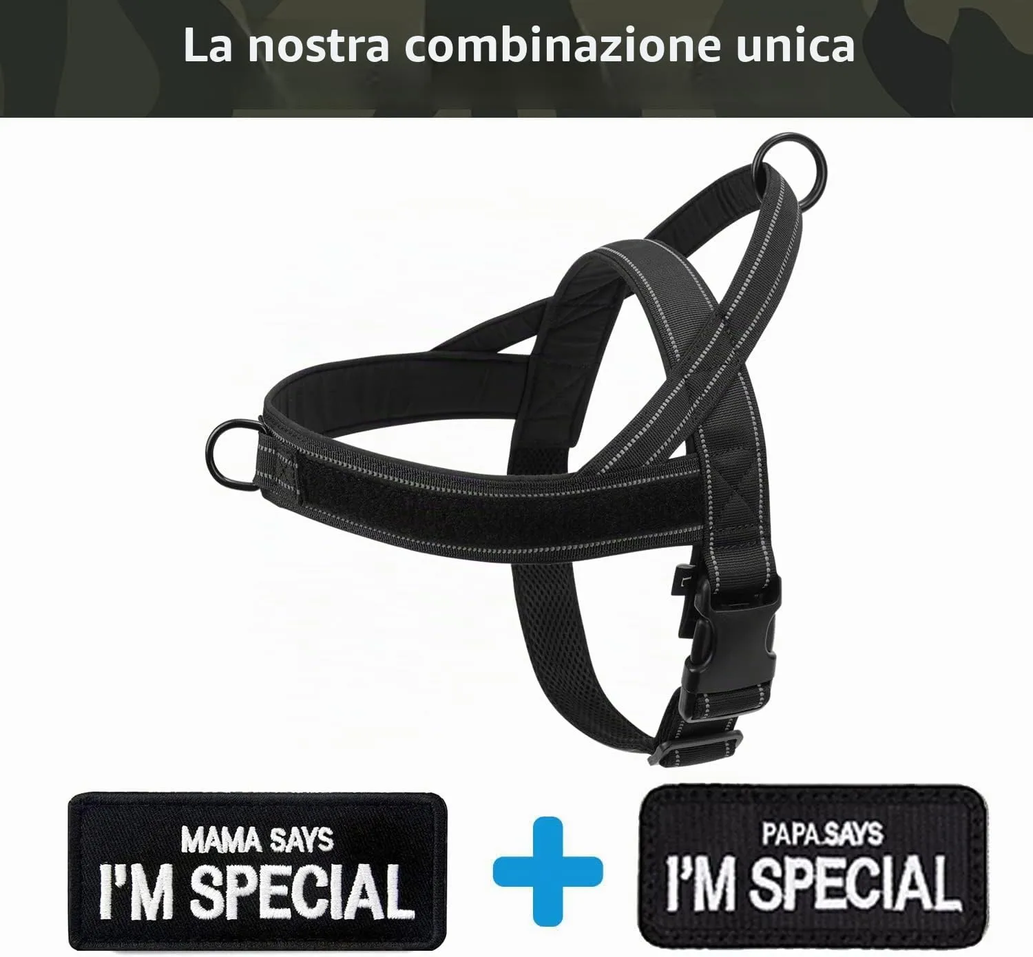 Eeyfarog Pettorina No Pull Riflettente e Regolabile per Cani di Piccola e Media Taglia, XL, Black - immagine 2
