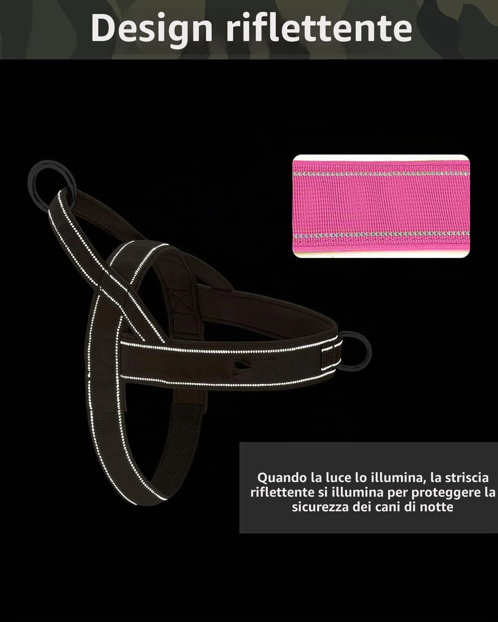 Eeyfarog Pettorina No Pull Riflettente e Regolabile per Cani di Piccola e Media Taglia, Small, Pink - immagine 2