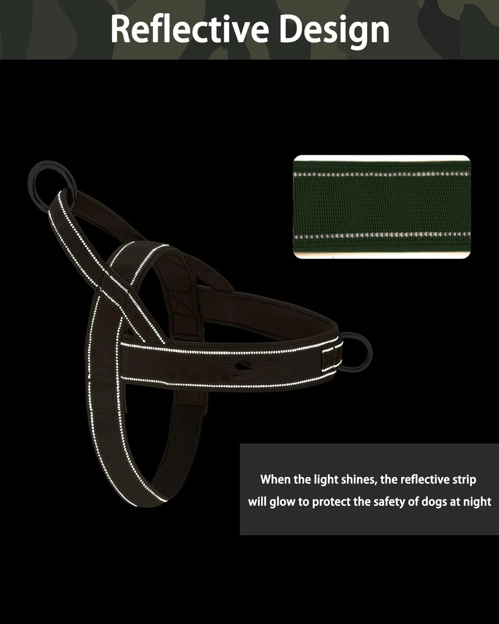 Eeyfarog Pettorina No Pull per Cani, Riflettente e Regolabile, XL, Green - immagine 3