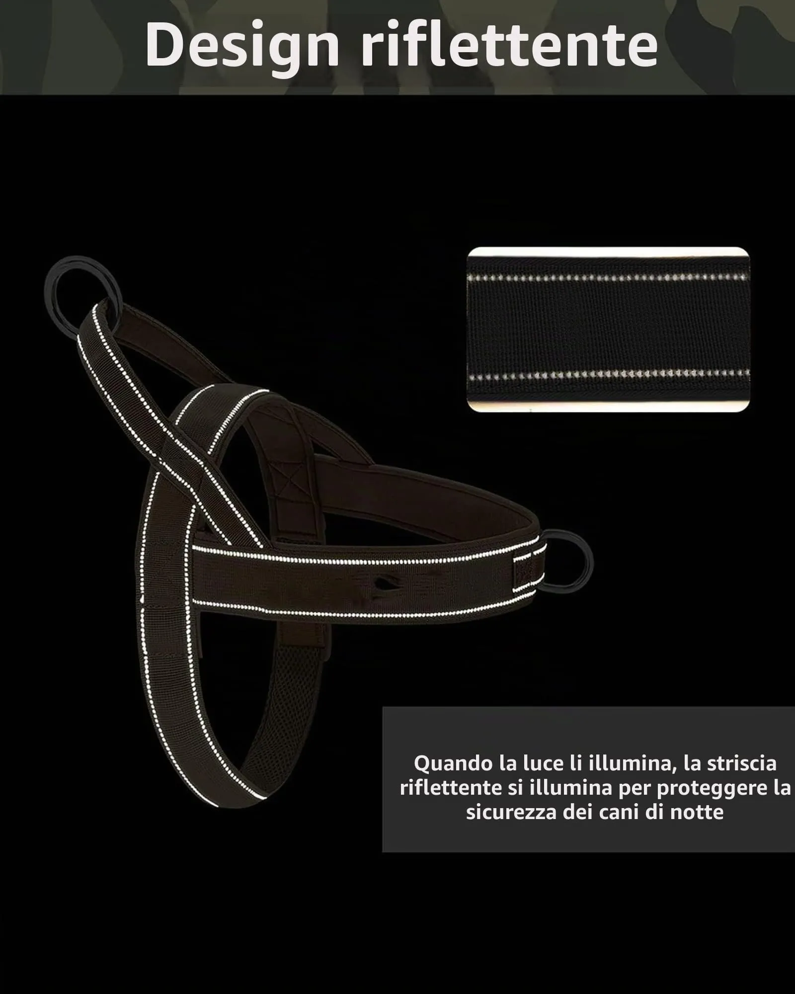 Eeyfarog Pettorina No Pull Riflettente e Regolabile per Cani di Piccola e Media Taglia, Large, Black - immagine 6