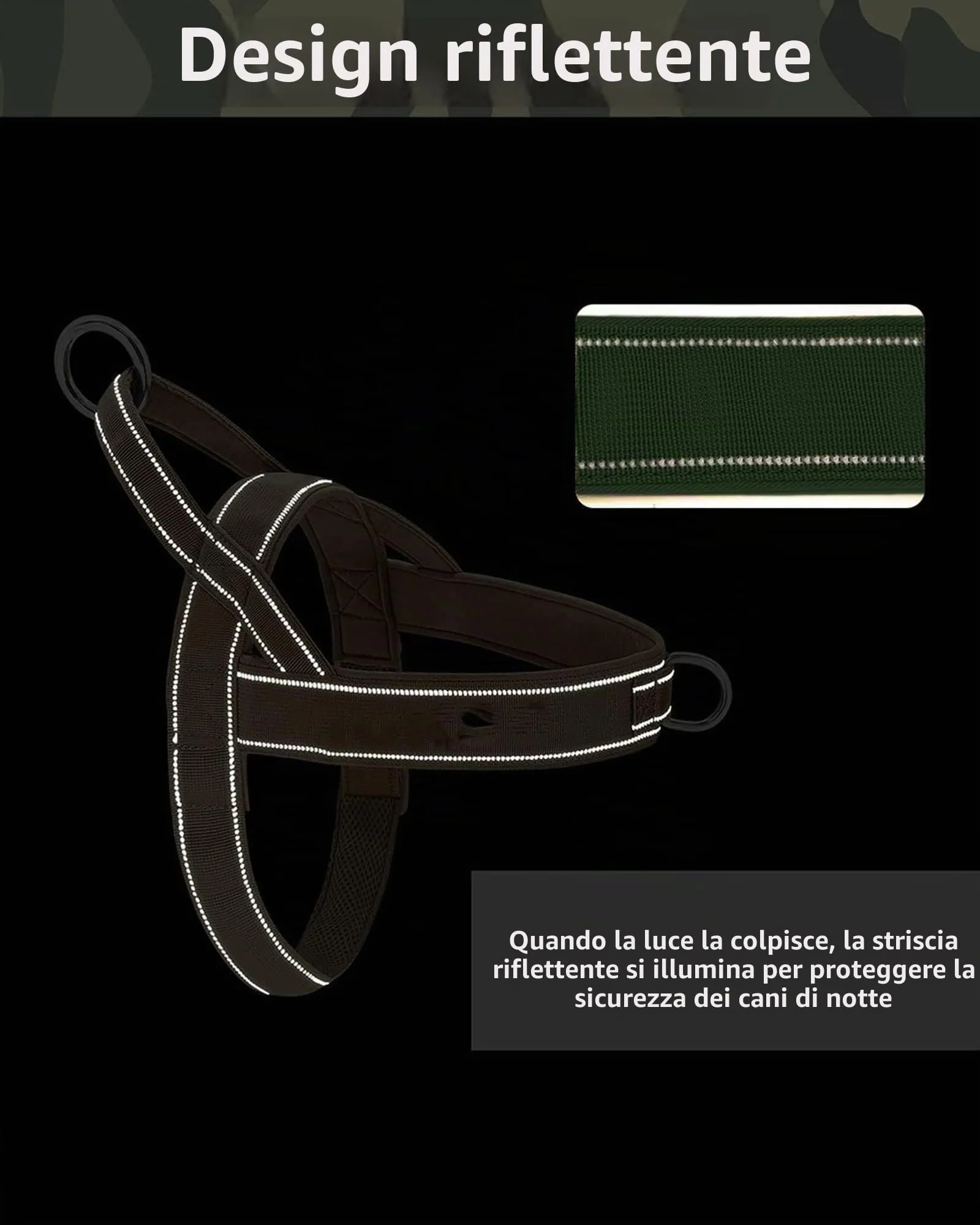 Eeyfarog Pettorina No Pull Riflettente e Regolabile per Cani Piccola e Media Taglia, S, Green - immagine 3