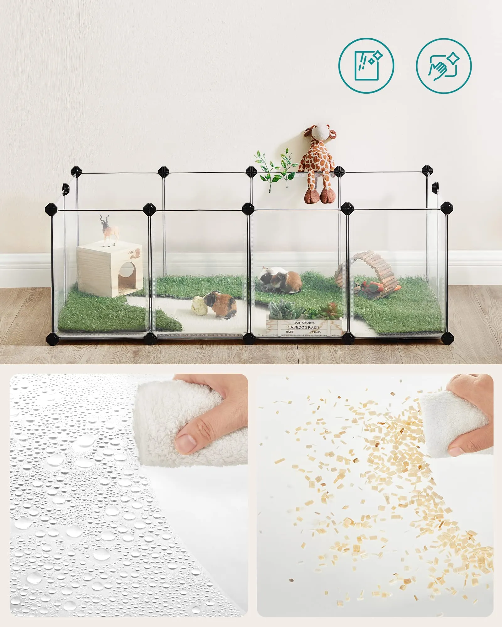 SONGMICS Recinto per Animali con Fondo, 120 x 60 x 40 cm - immagine 2