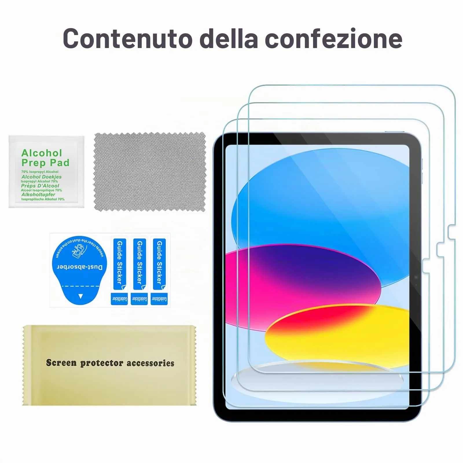 ProCase Vetro Temperato per iPad 10 Generazione 10,9 Pollici e iPad 11 Generazione A16 11 Pollici (A3354 A3355 A3356 A2696 A2757 A2777), 3 Pezzi - immagine 8