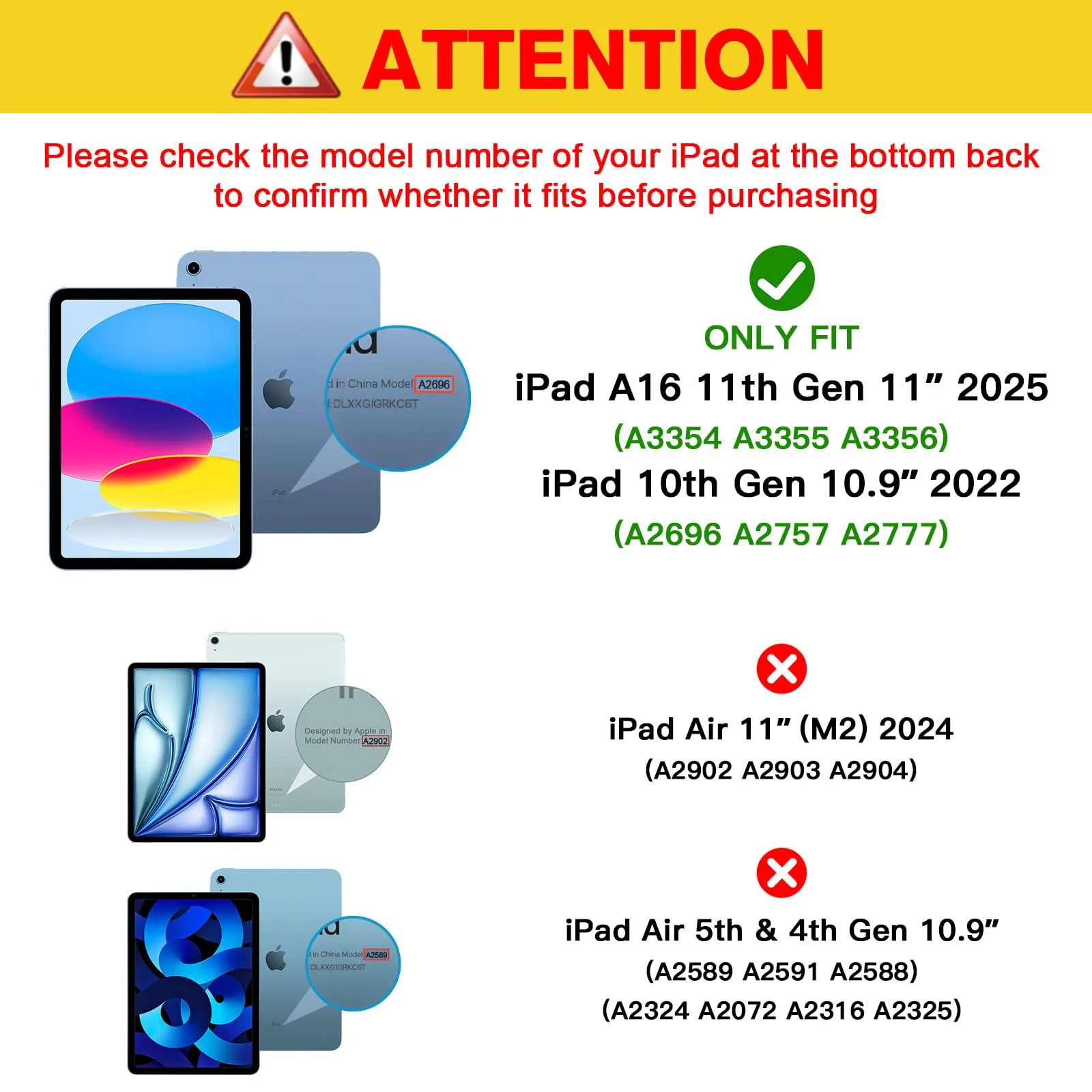 ProCase Vetro Temperato per iPad 10 Generazione 10,9 Pollici e iPad 11 Generazione A16 11 Pollici (A3354 A3355 A3356 A2696 A2757 A2777) - immagine 2