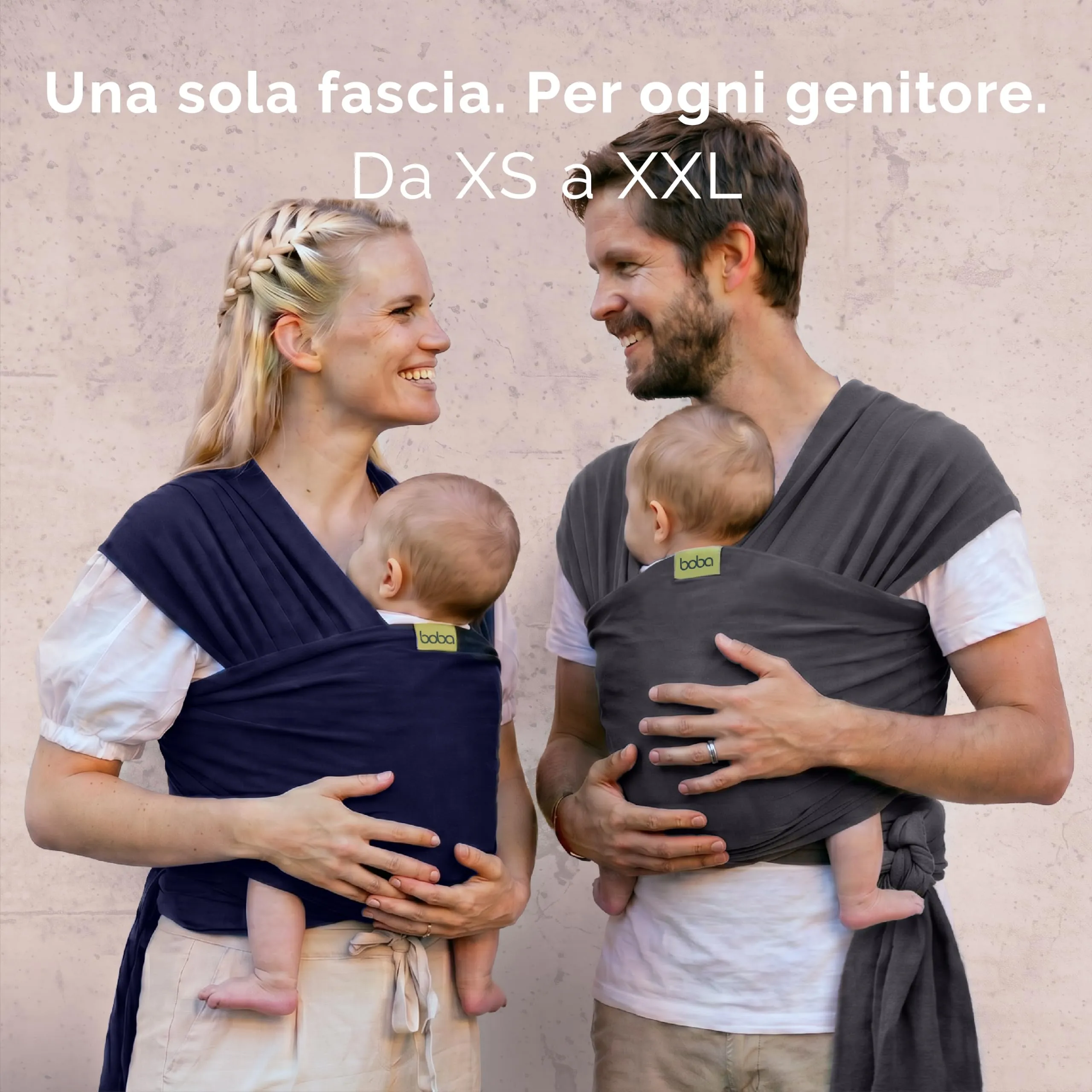 Boba Fascia Porta Bebè Elastica in Cotone, Blu Navy - immagine 3