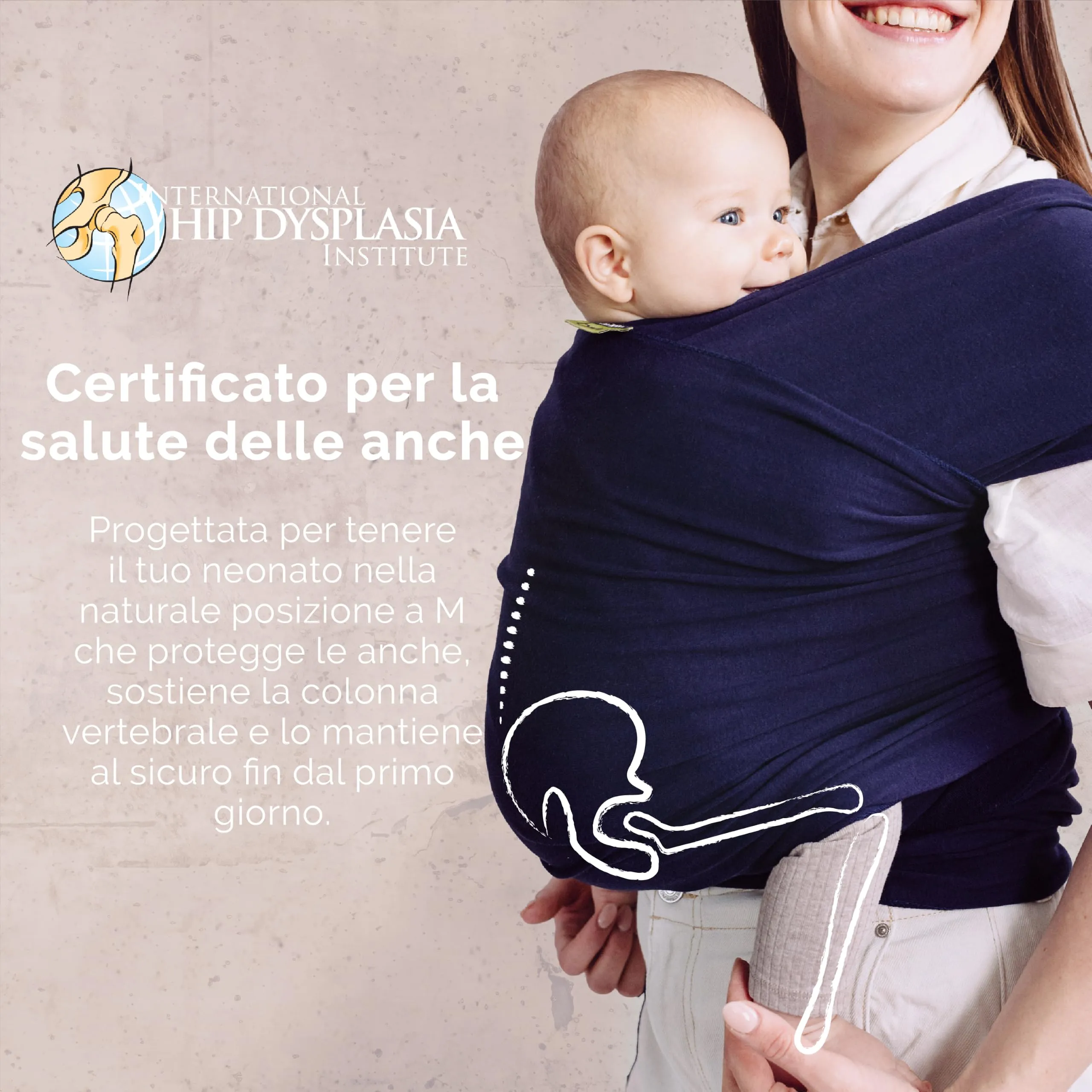 Boba Fascia Porta Bebè Elastica in Cotone, Blu Navy - immagine 5
