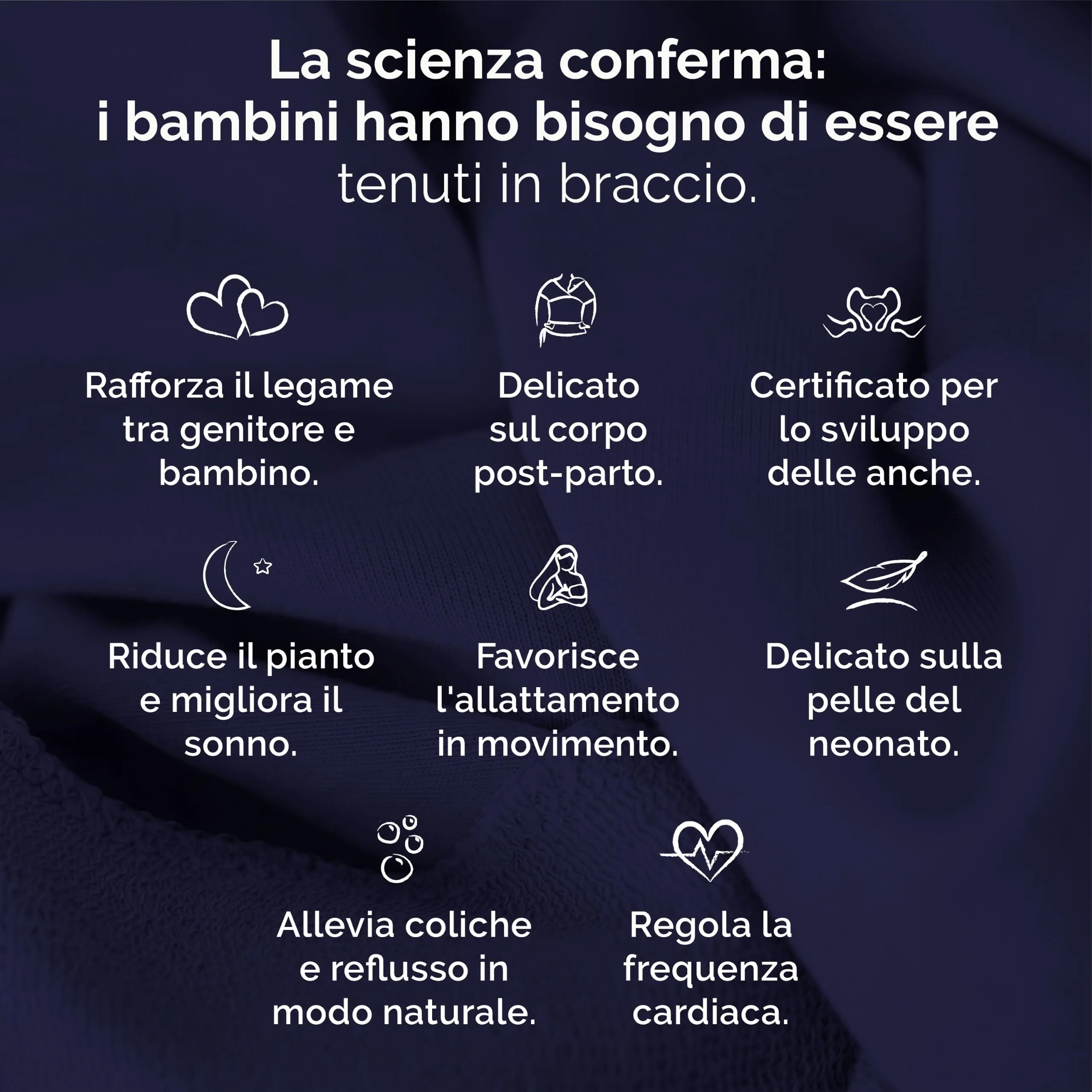 Boba Fascia Porta Bebè Elastica in Cotone, Blu Navy - immagine 9