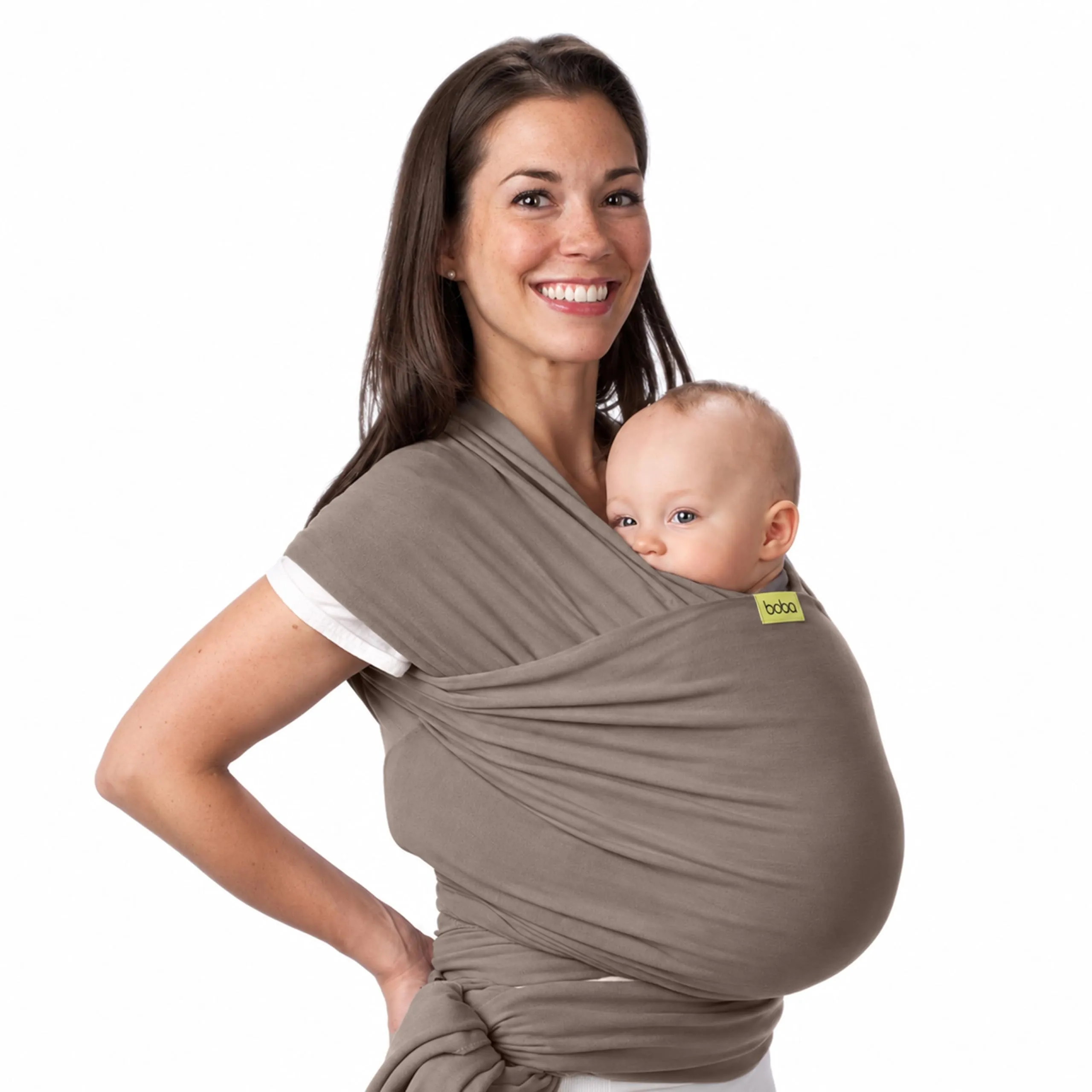 Boba Fascia Porta Bebè Elastica in Cotone, Grigio - immagine 1
