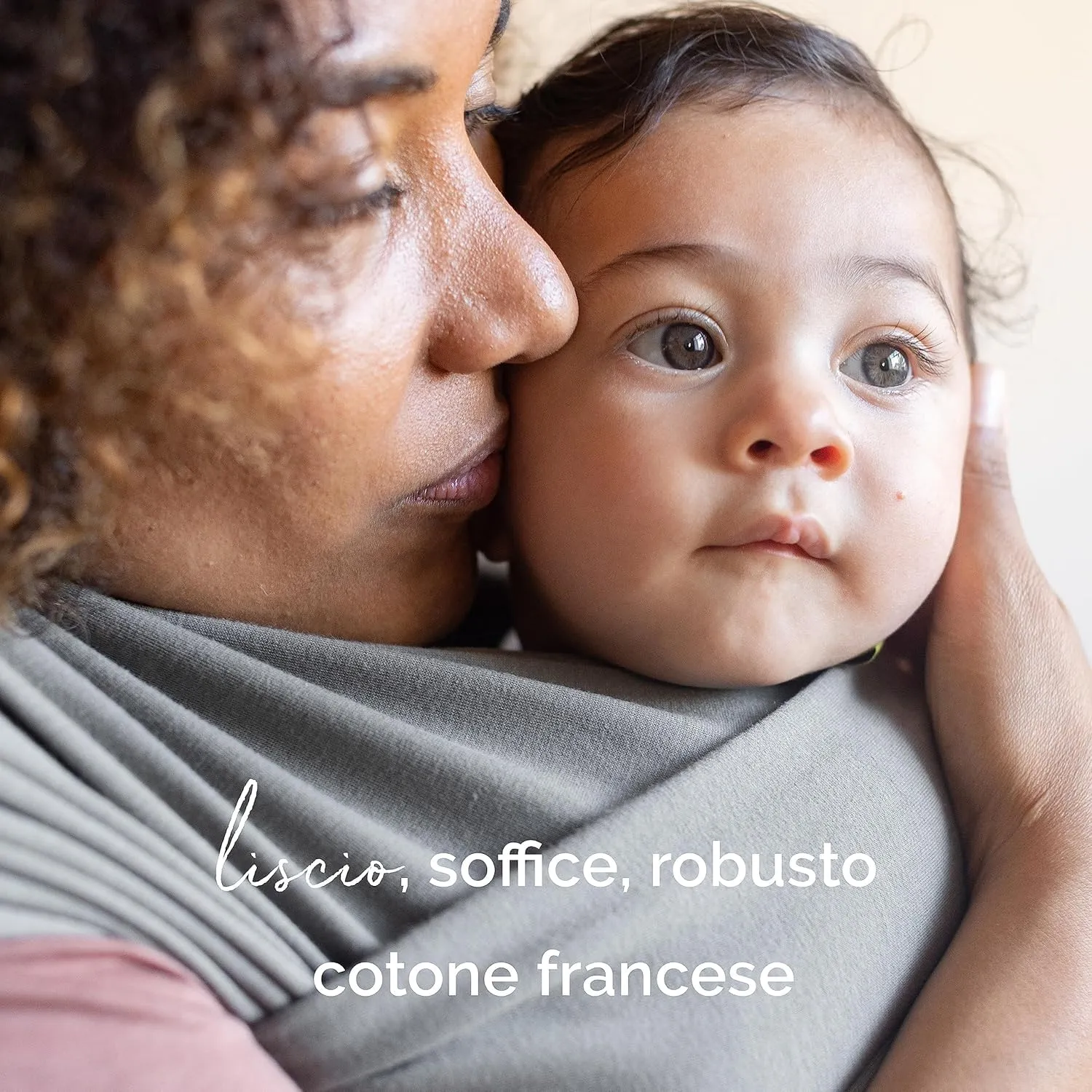 Boba Fascia Porta Bebè Elastica in Cotone, Grigio - immagine 5