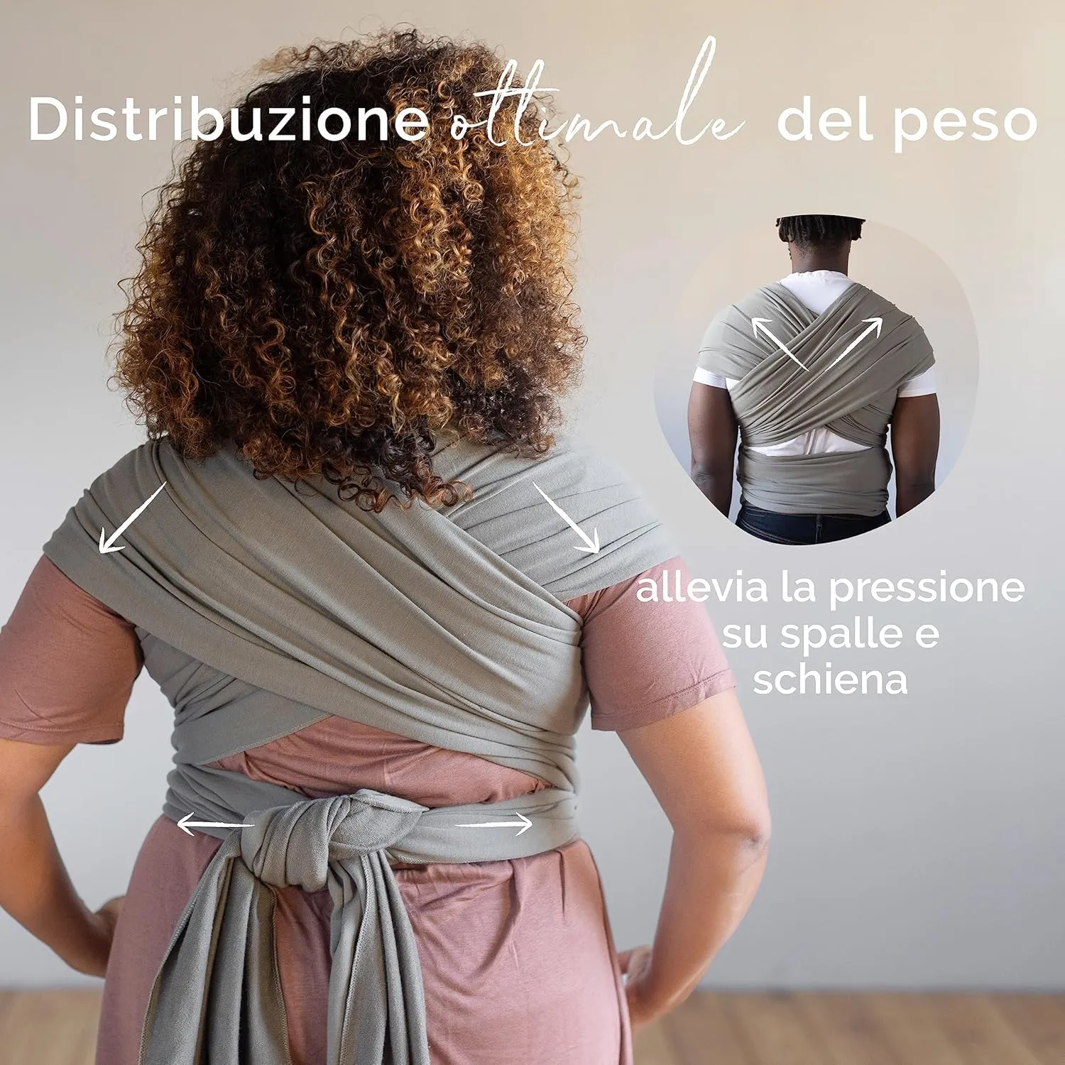 Boba Fascia Porta Bebè Elastica in Cotone, Grigio - immagine 7