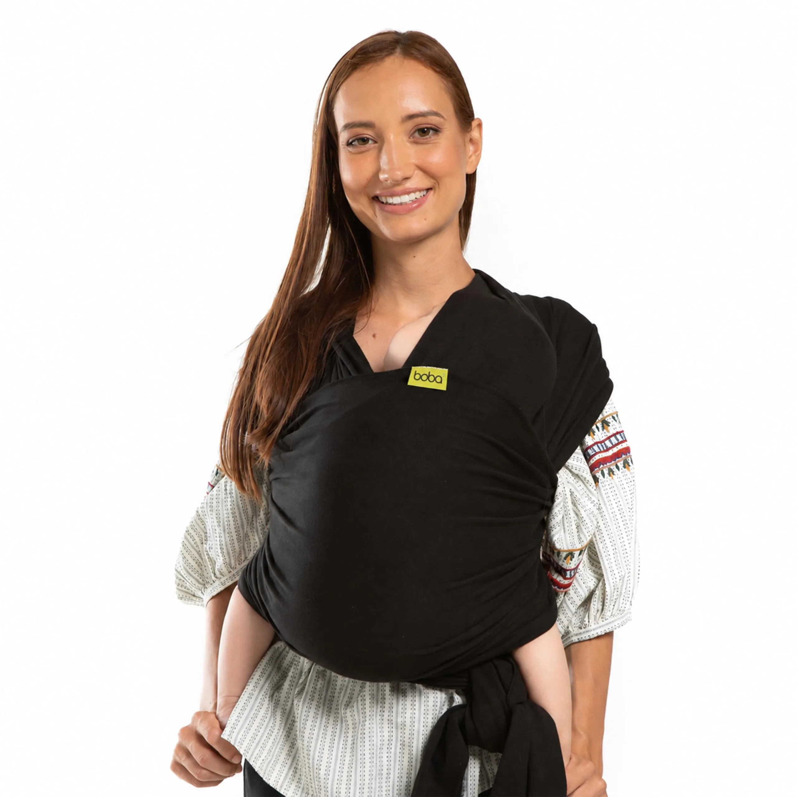 Boba Fascia Porta Bebè Elastica in Cotone, Nero - immagine 1