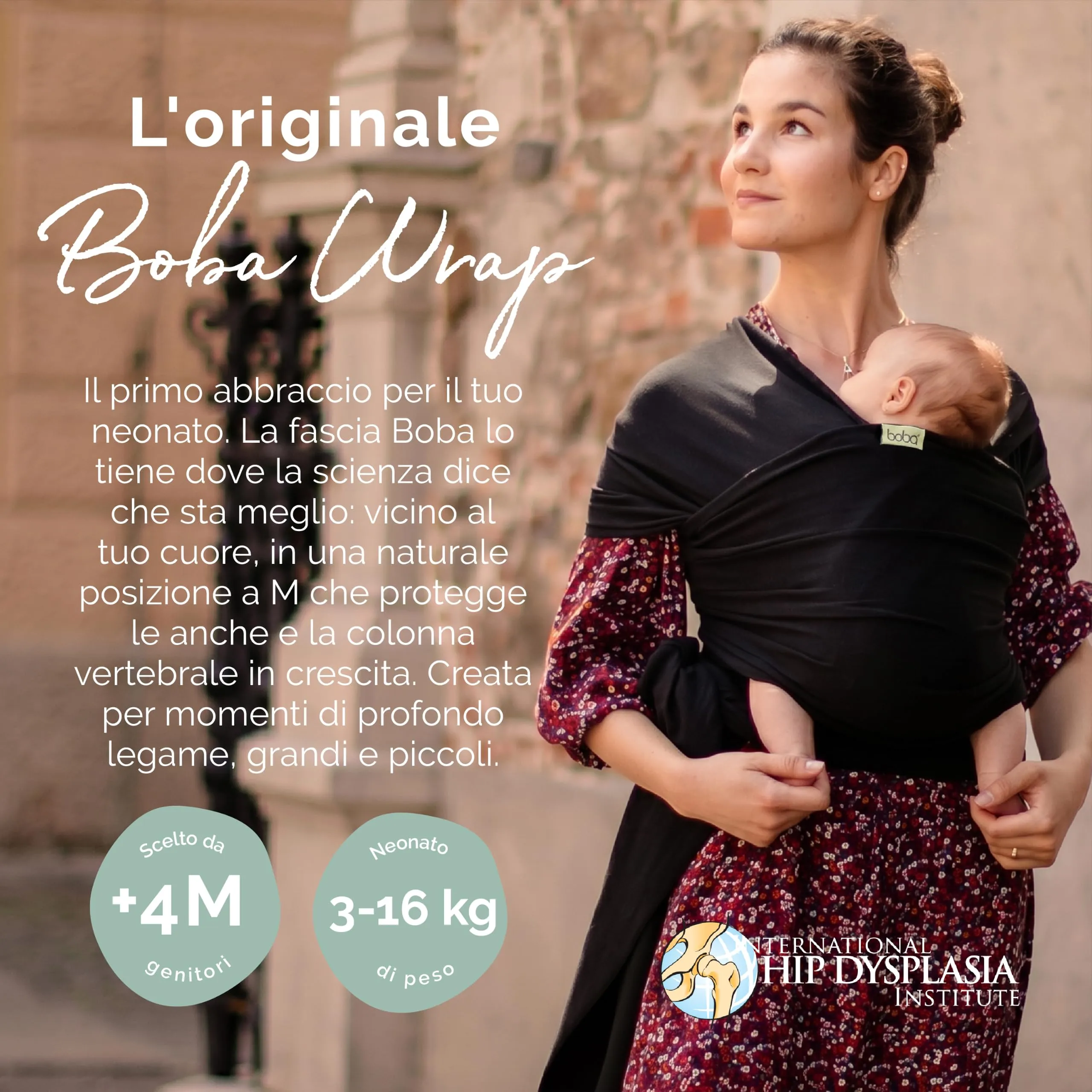 Boba Fascia Porta Bebè Elastica in Cotone, Nero - immagine 2