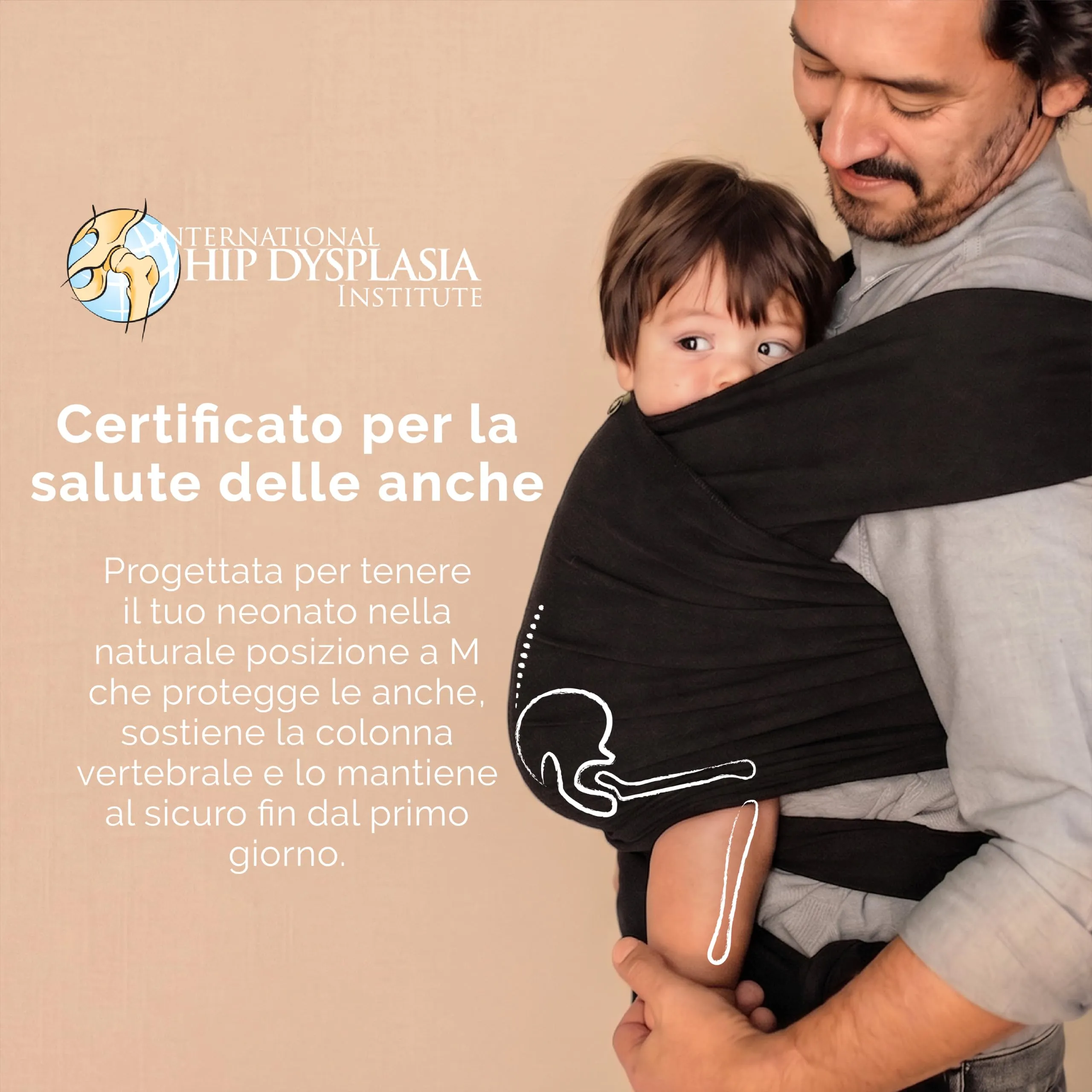 Boba Fascia Porta Bebè Elastica in Cotone, Nero - immagine 5