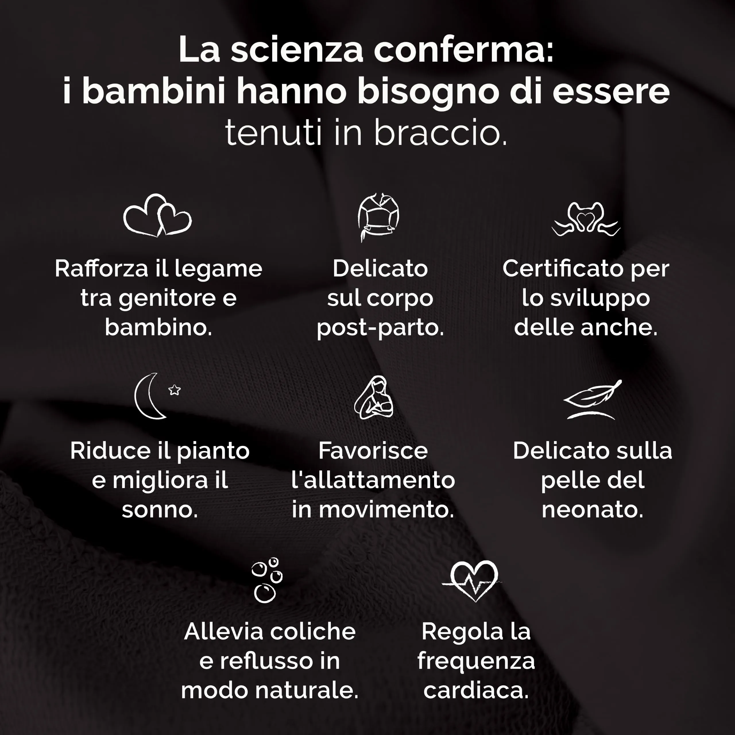 Boba Fascia Porta Bebè Elastica in Cotone, Nero - immagine 9
