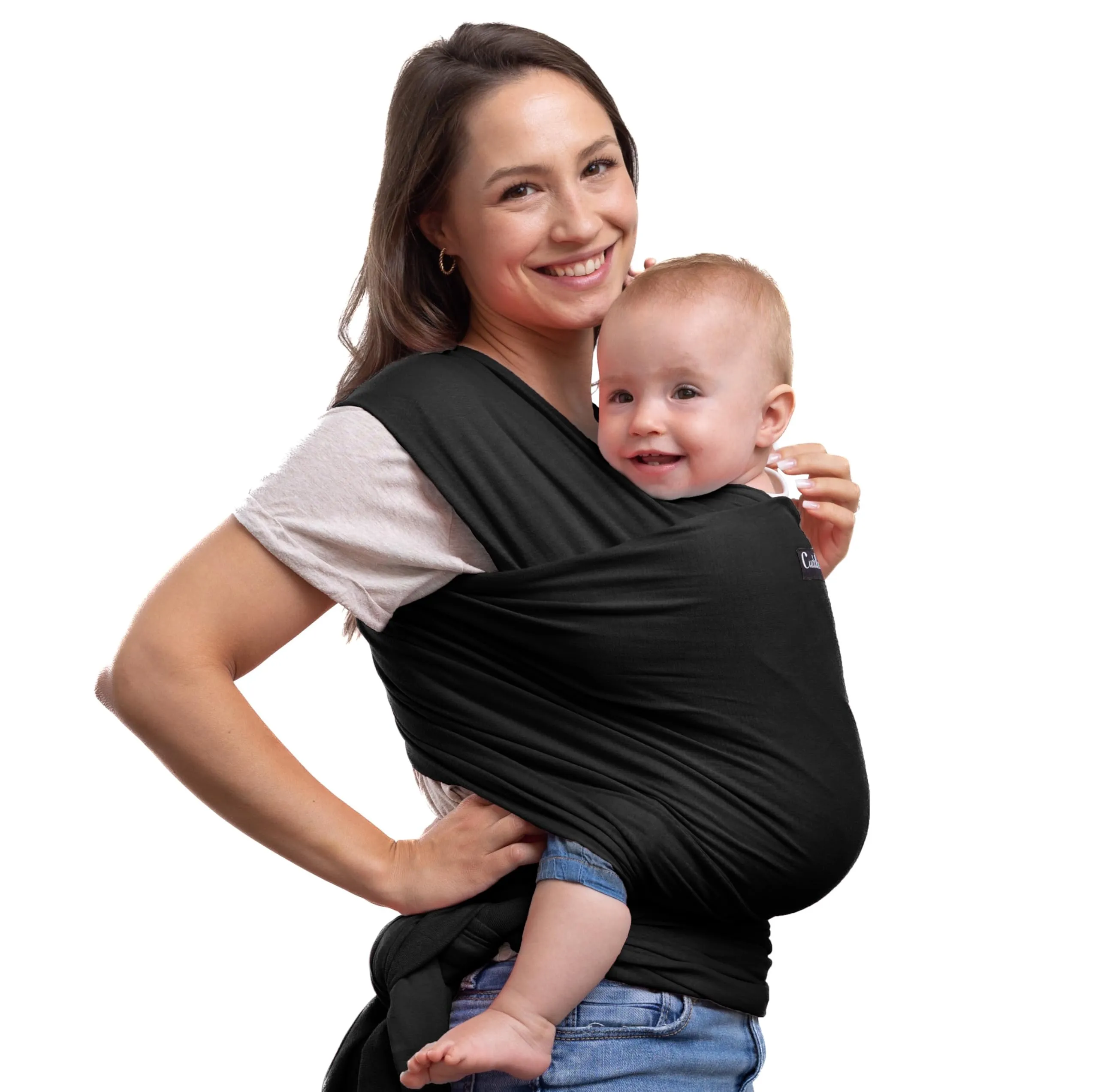 CuddleBug Fascia Porta Bebé Neonato e Bimbi fino a 16 Kg (Nero/Black) - immagine 1